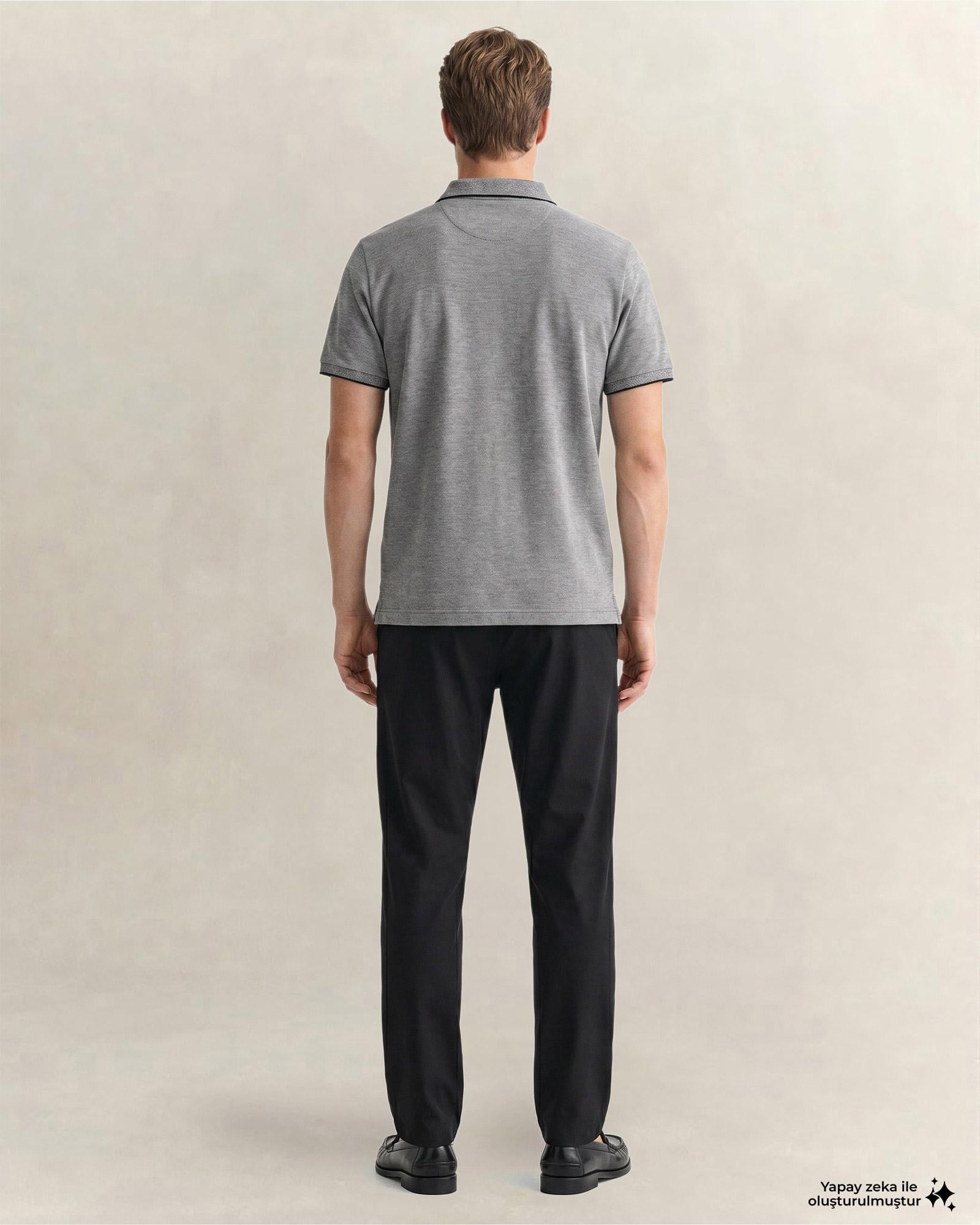 GANT Erkek Siyah Regular Fit Polo Yaka T-Shirt