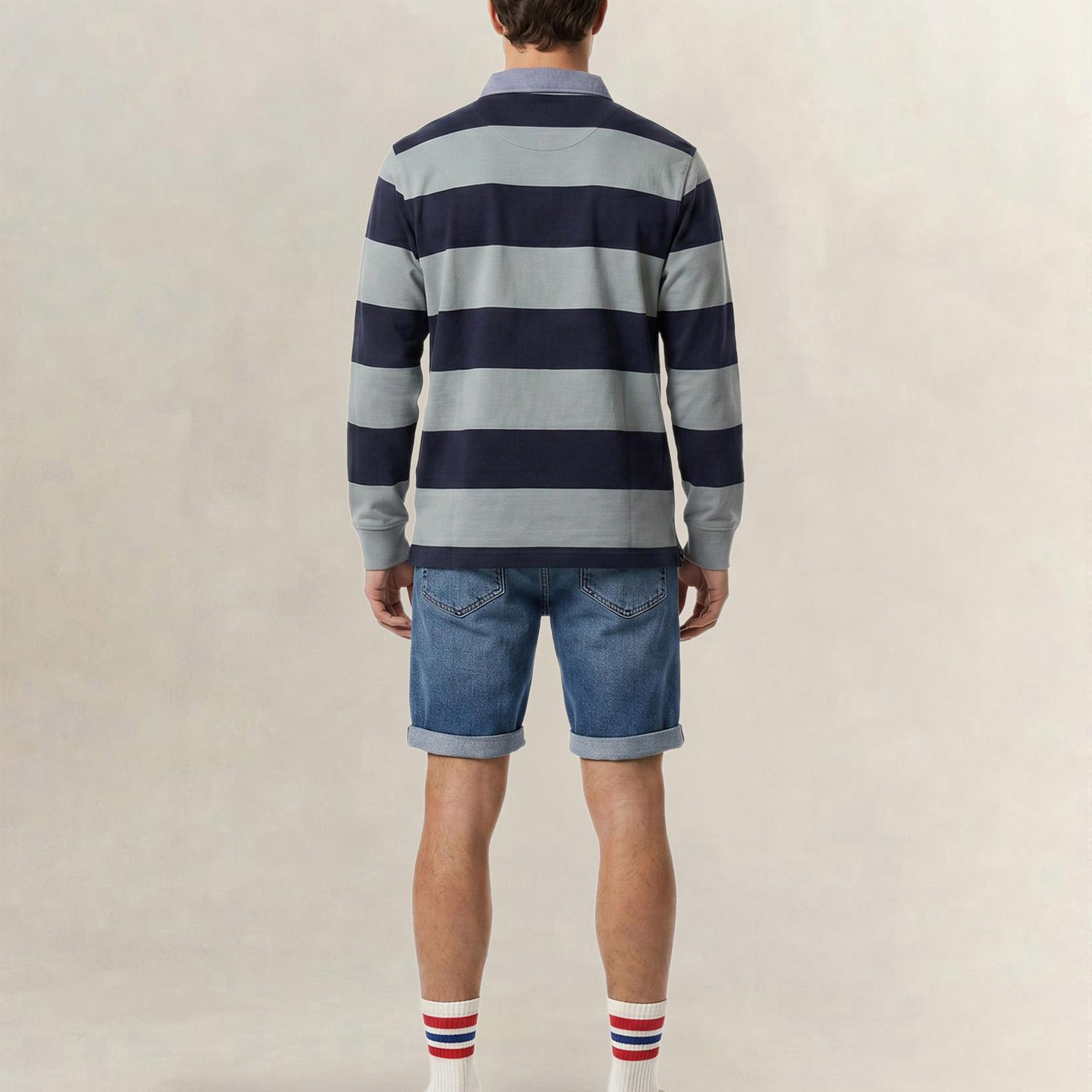 GANT Erkek Yeşil Regular Fit Çizgili Logolu Polo Yaka Rugby T-Shirt