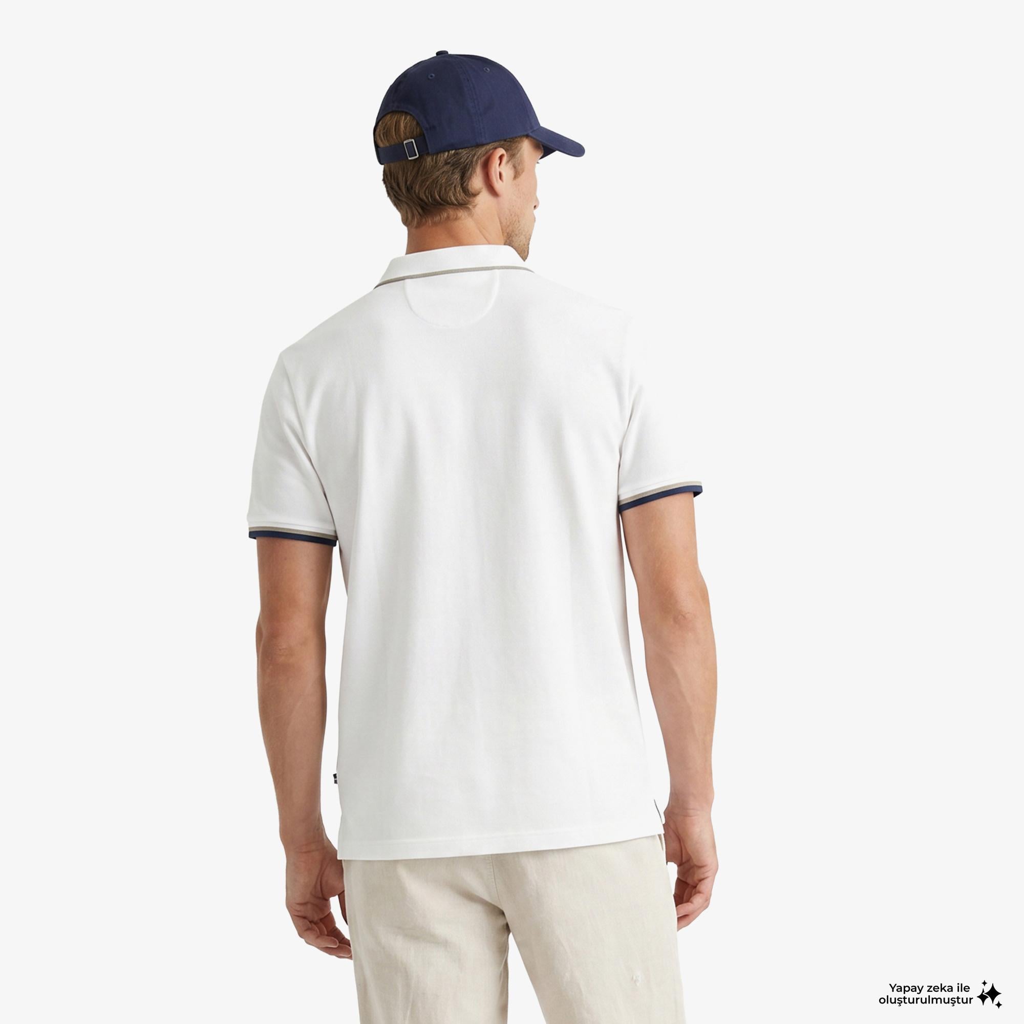 Nautica Erkek Beyaz Regular Fit Polo Yaka T-Shirt