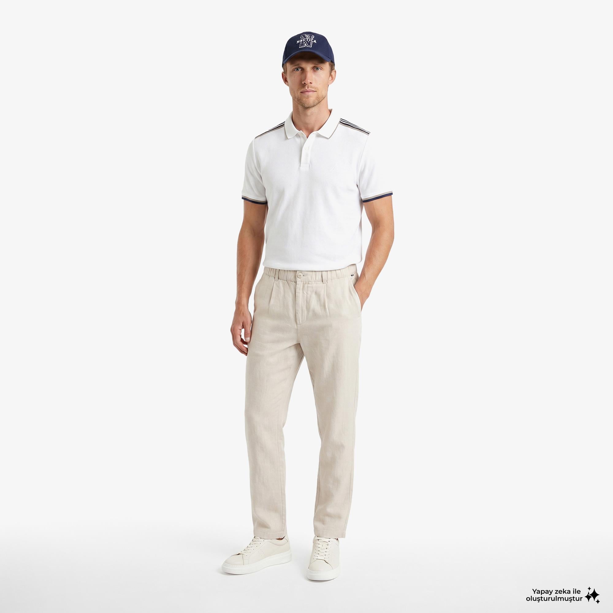 Nautica Erkek Beyaz Regular Fit Polo Yaka T-Shirt