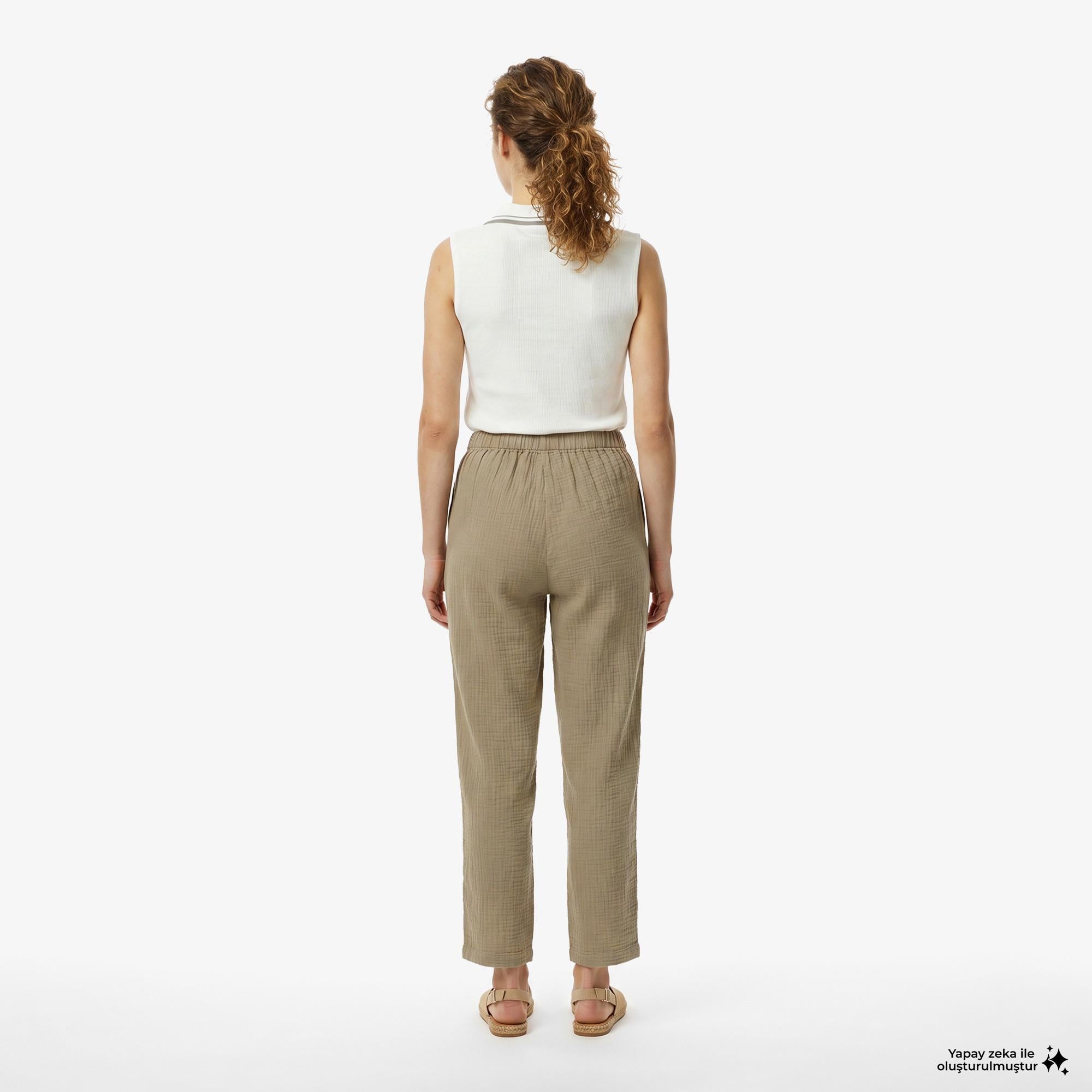 Nautica Kadın Yeşil Regular Fit Pantolon
