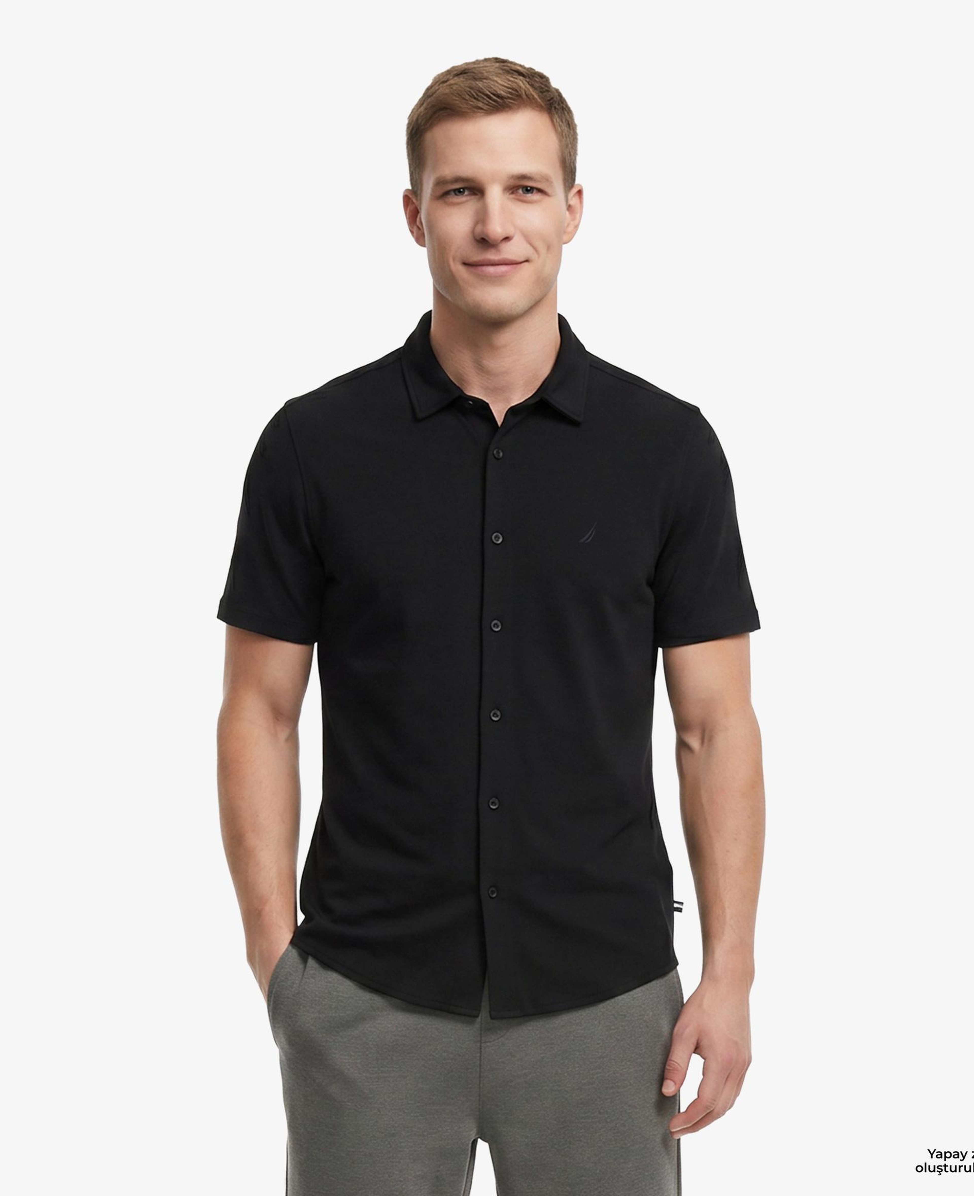 Nautica Erkek Siyah Regular Fit Gömlek