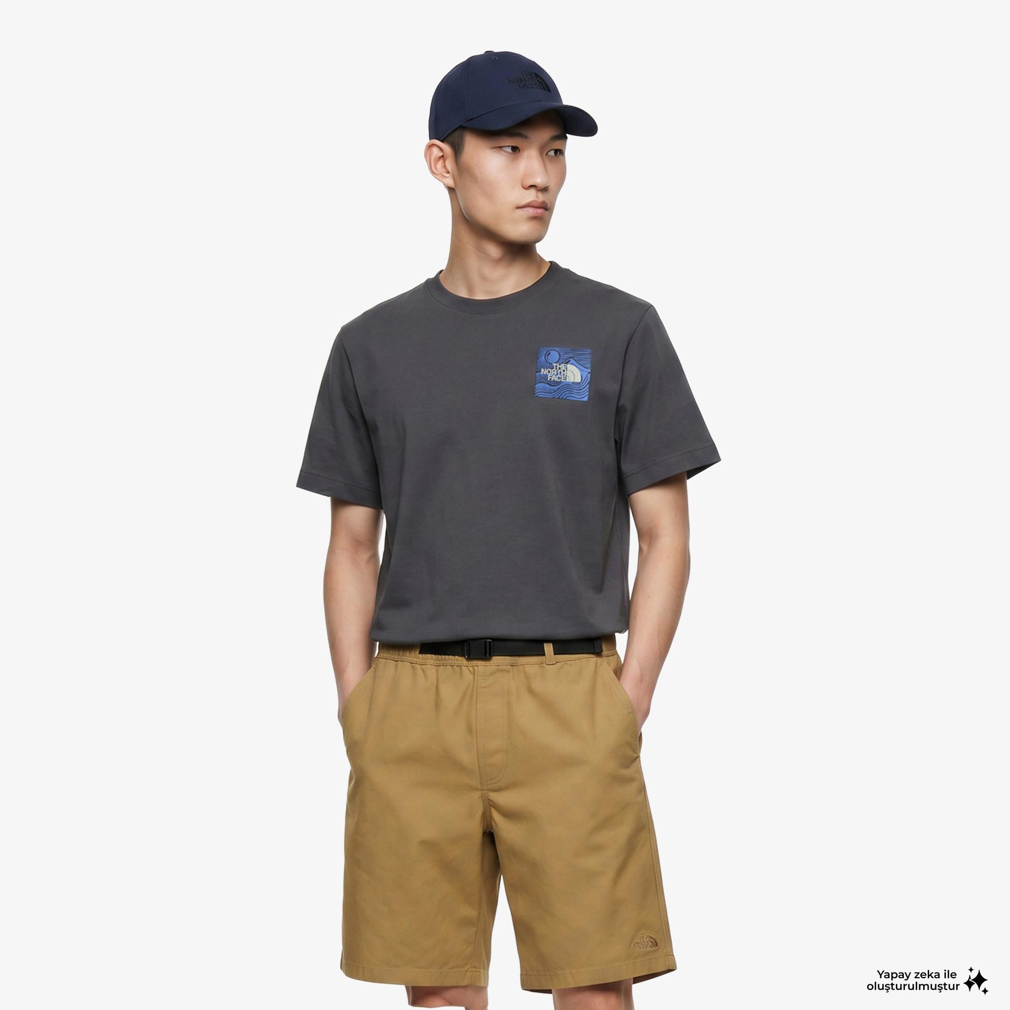 The North Face Mountain Escape Relaxed Erkek Gri T-Shirt