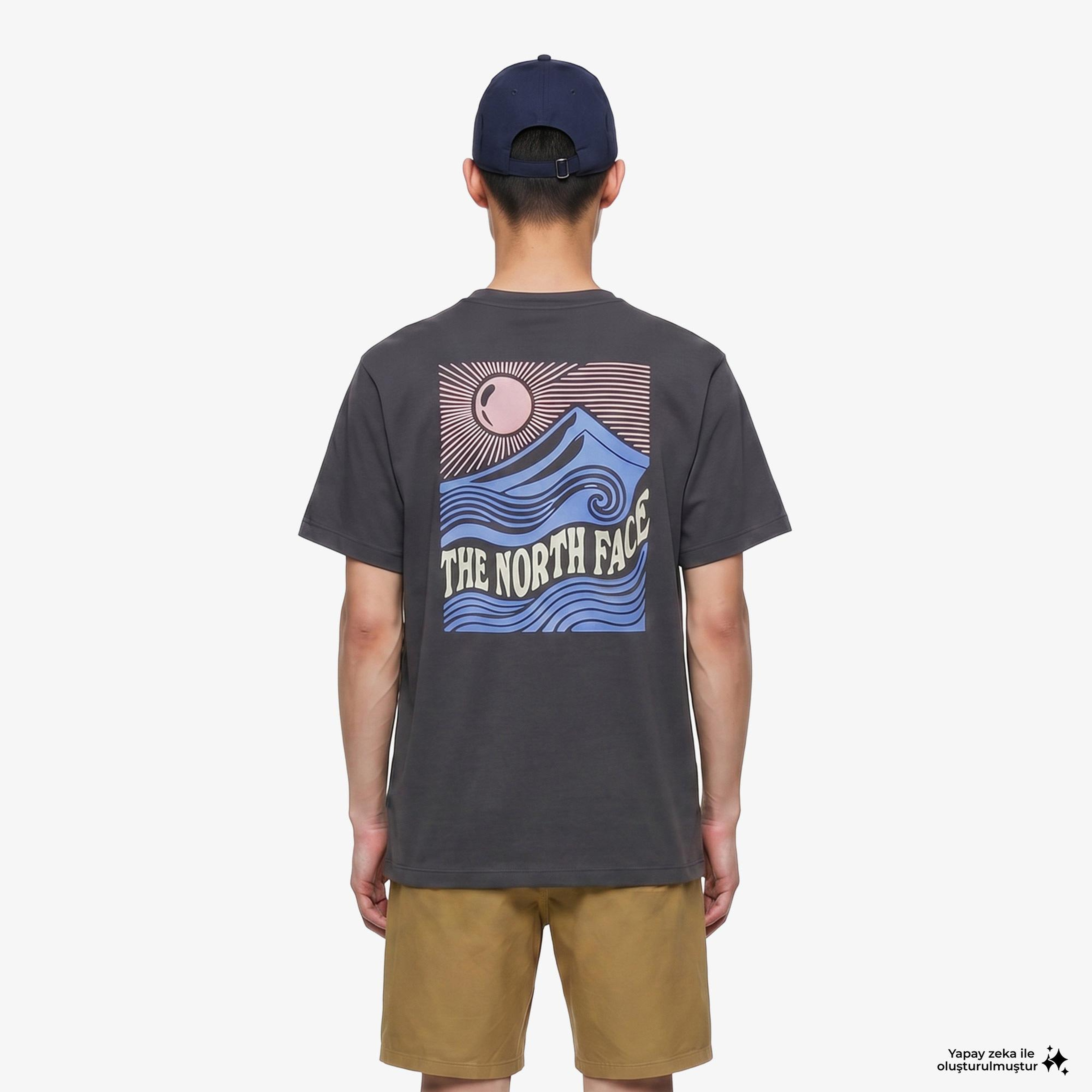 The North Face Mountain Escape Relaxed Erkek Gri T-Shirt
