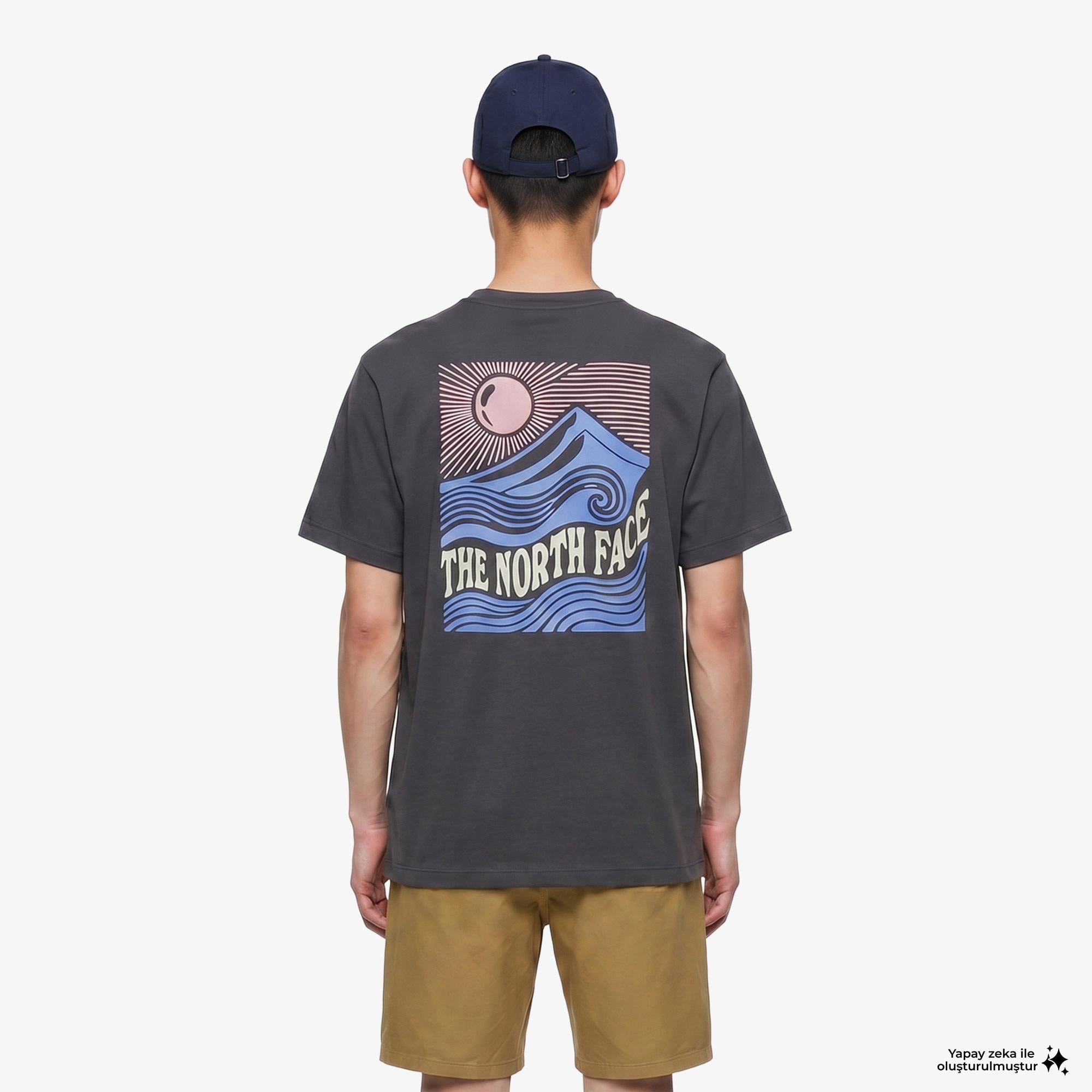 The North Face Mountain Escape Relaxed Erkek Gri T-Shirt