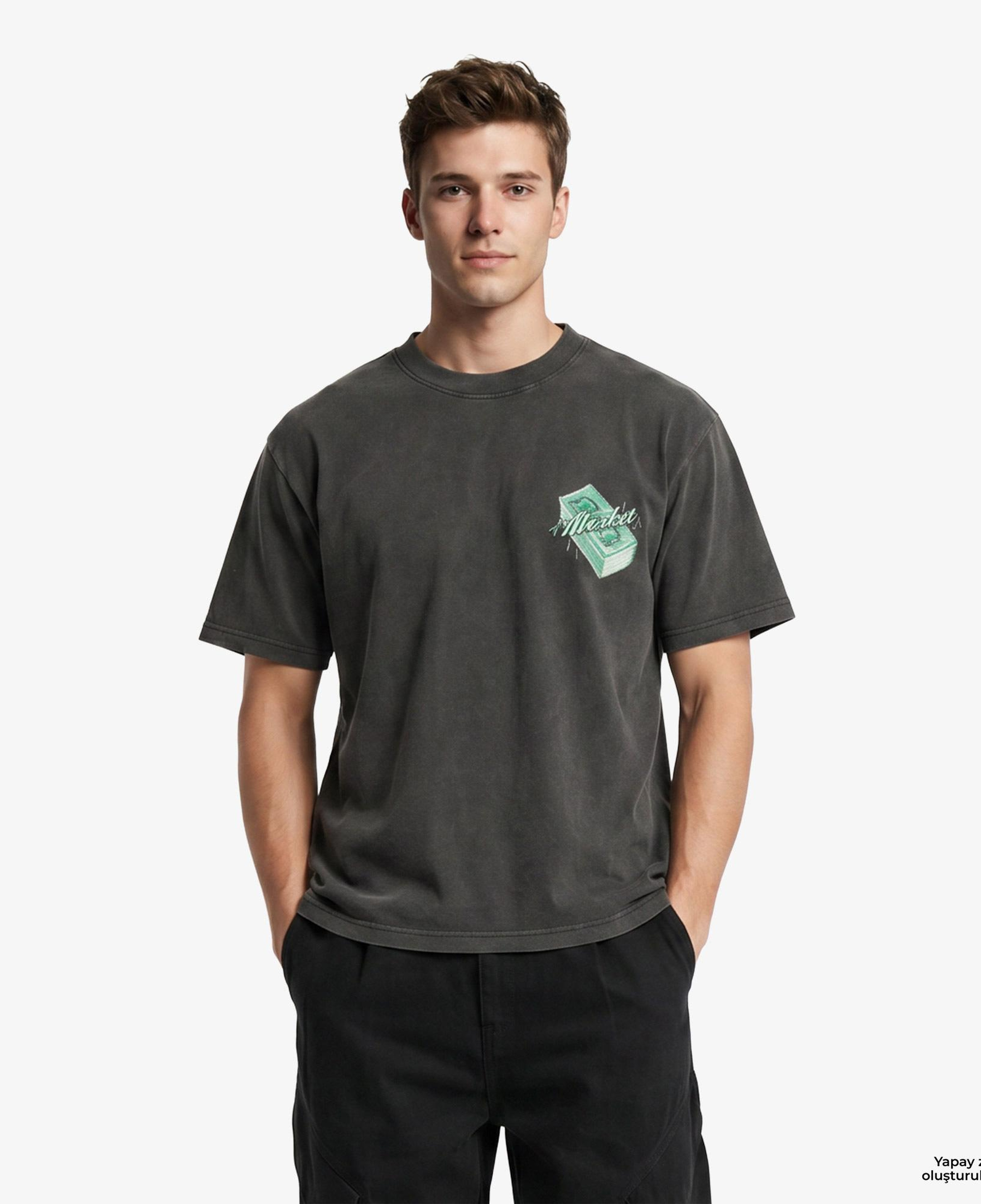 Market Call My Plug Erkek Siyah T-Shirt