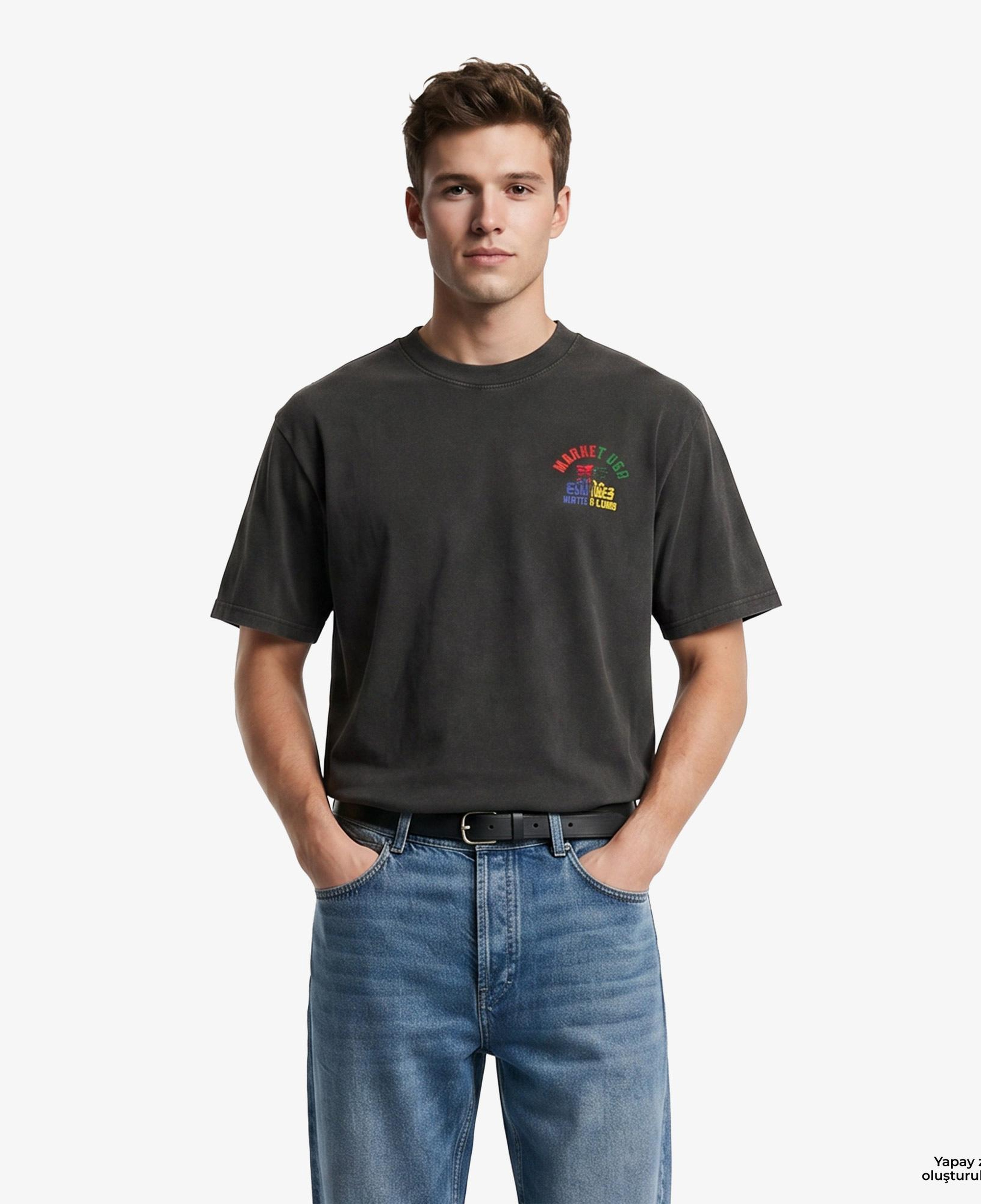 Market Smiley Foul Play Erkek Siyah T-Shirt
