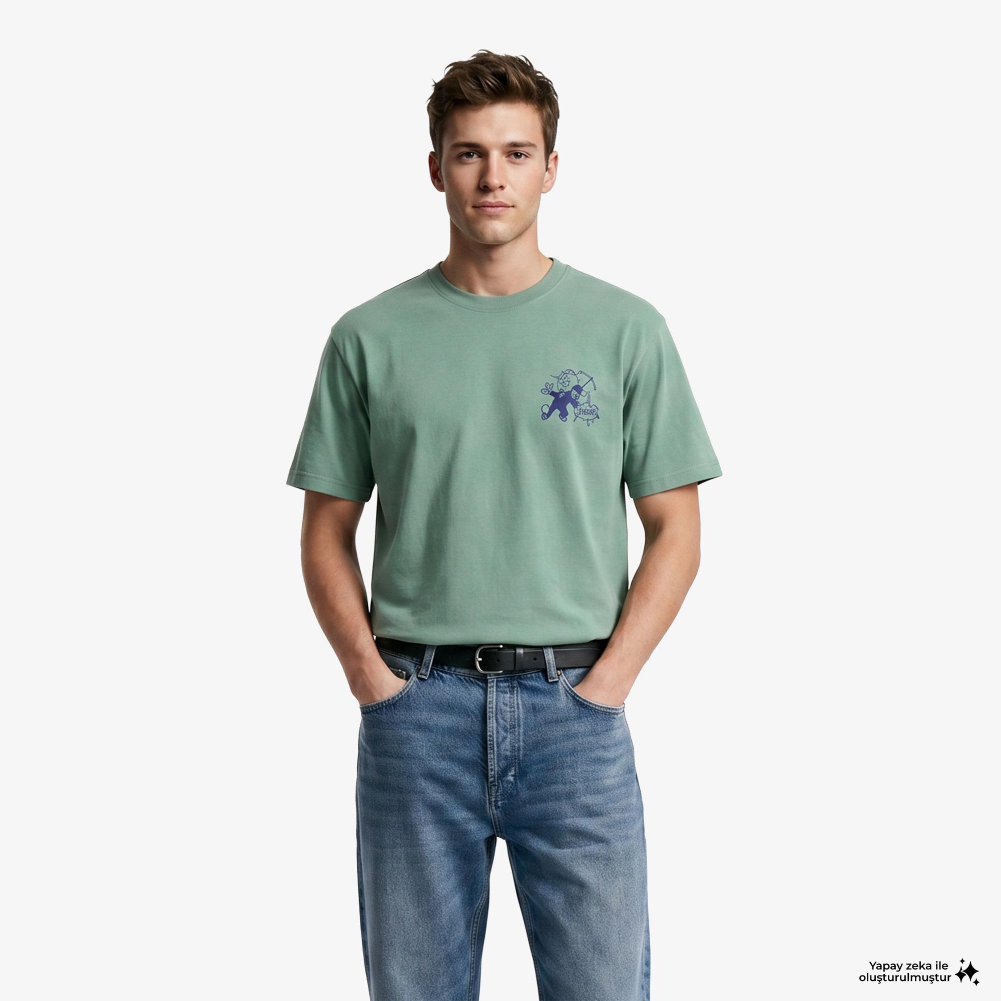 Market Walking And Talking Lawyer Erkek Yeşil T-Shirt