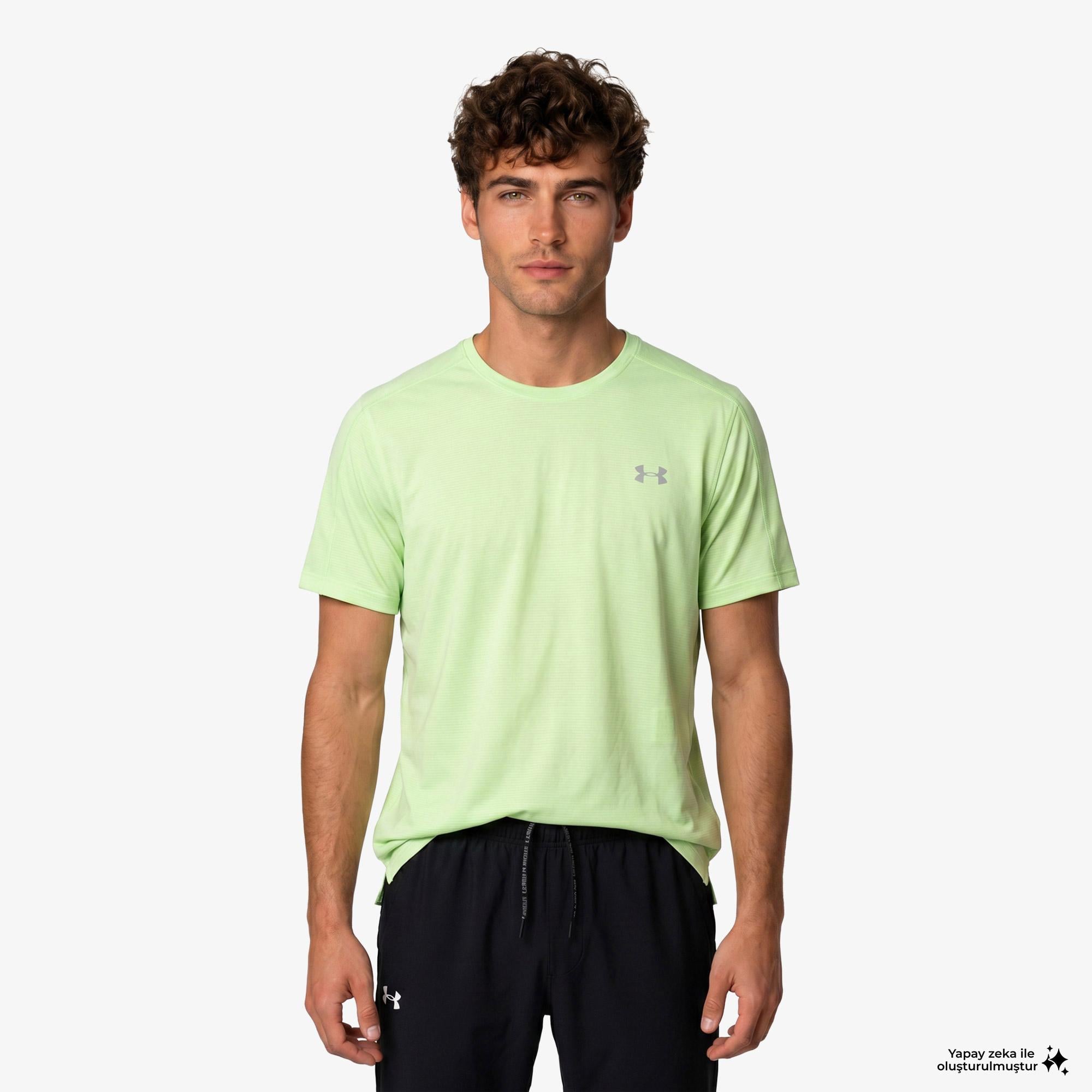 Under Armour Velociti Reflct Ss Erkek Sarı Koşu T-Shirt