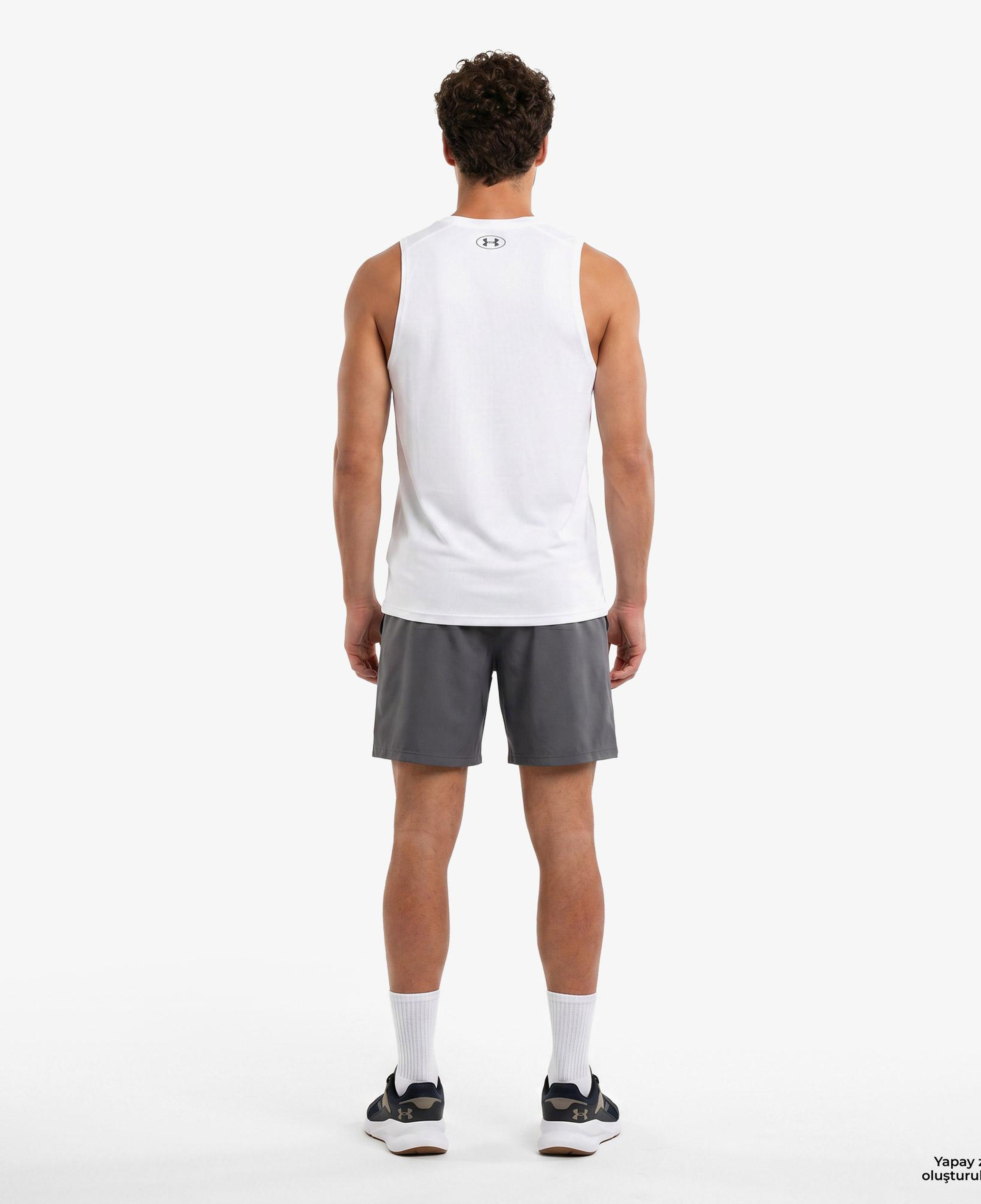 Under Armour Tech Tank Erkek Beyaz Antrenman Atlet