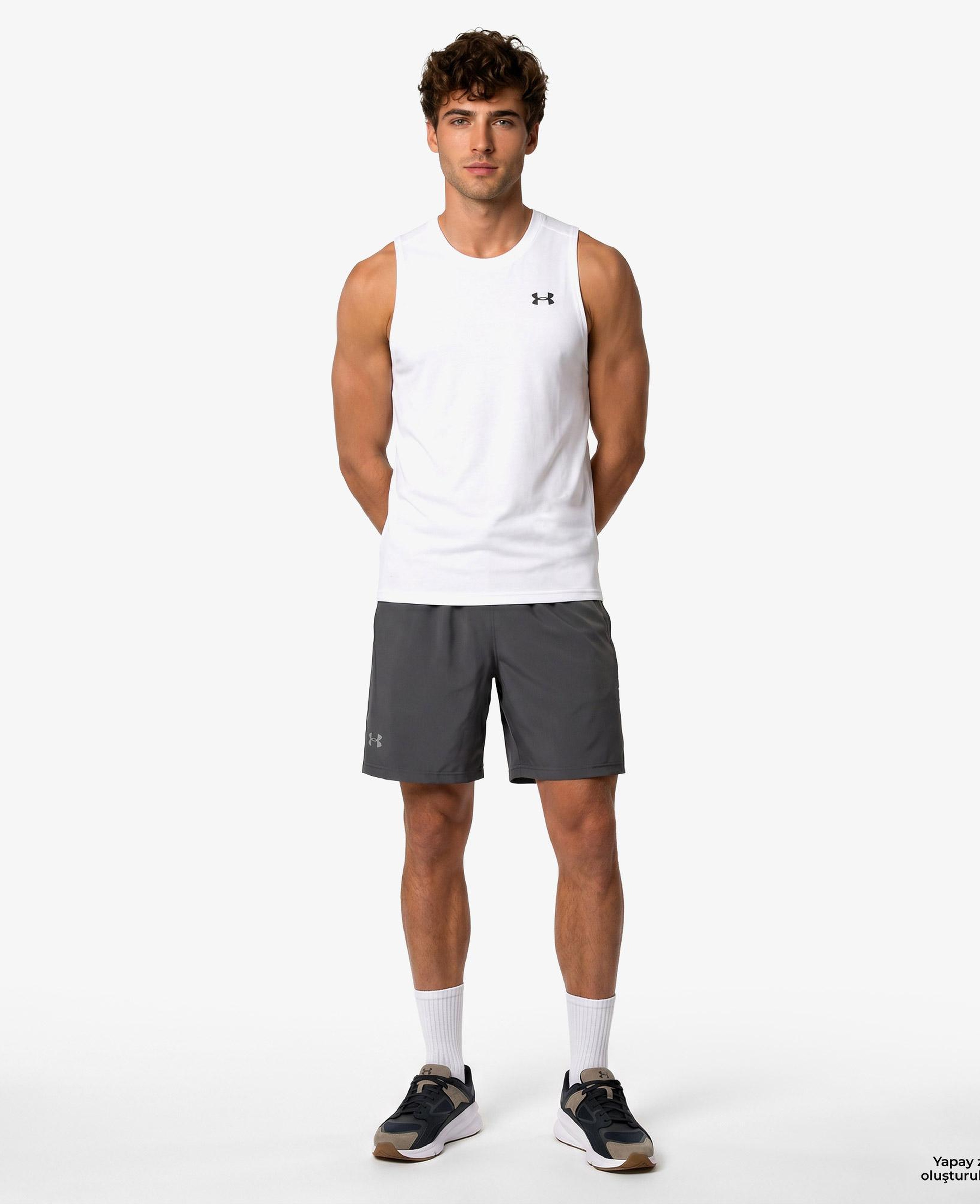 Under Armour Tech Tank Erkek Beyaz Antrenman Atlet