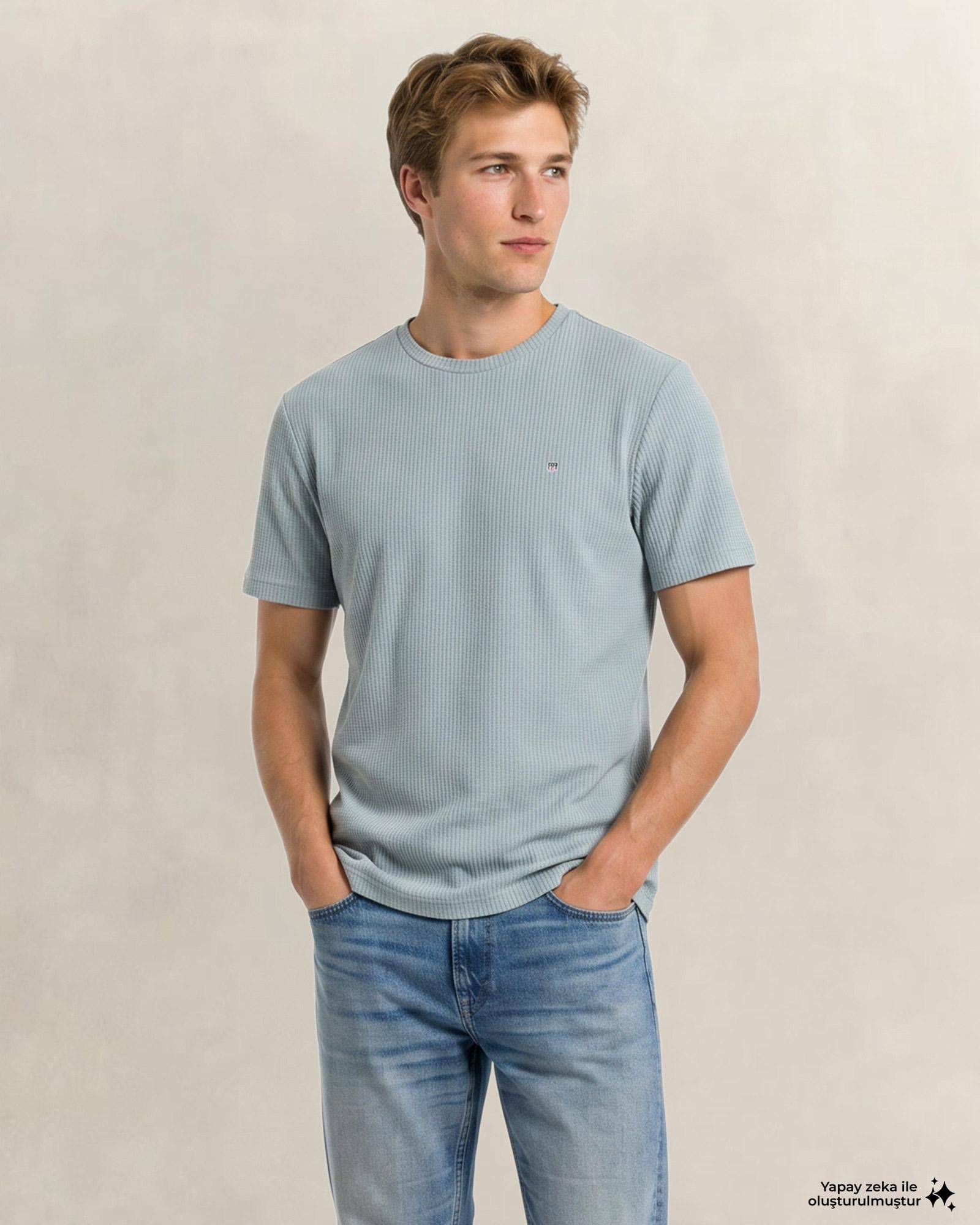 GANT Erkek Yeşil Bisiklet Yaka Regular Fit Logolu T-Shirt