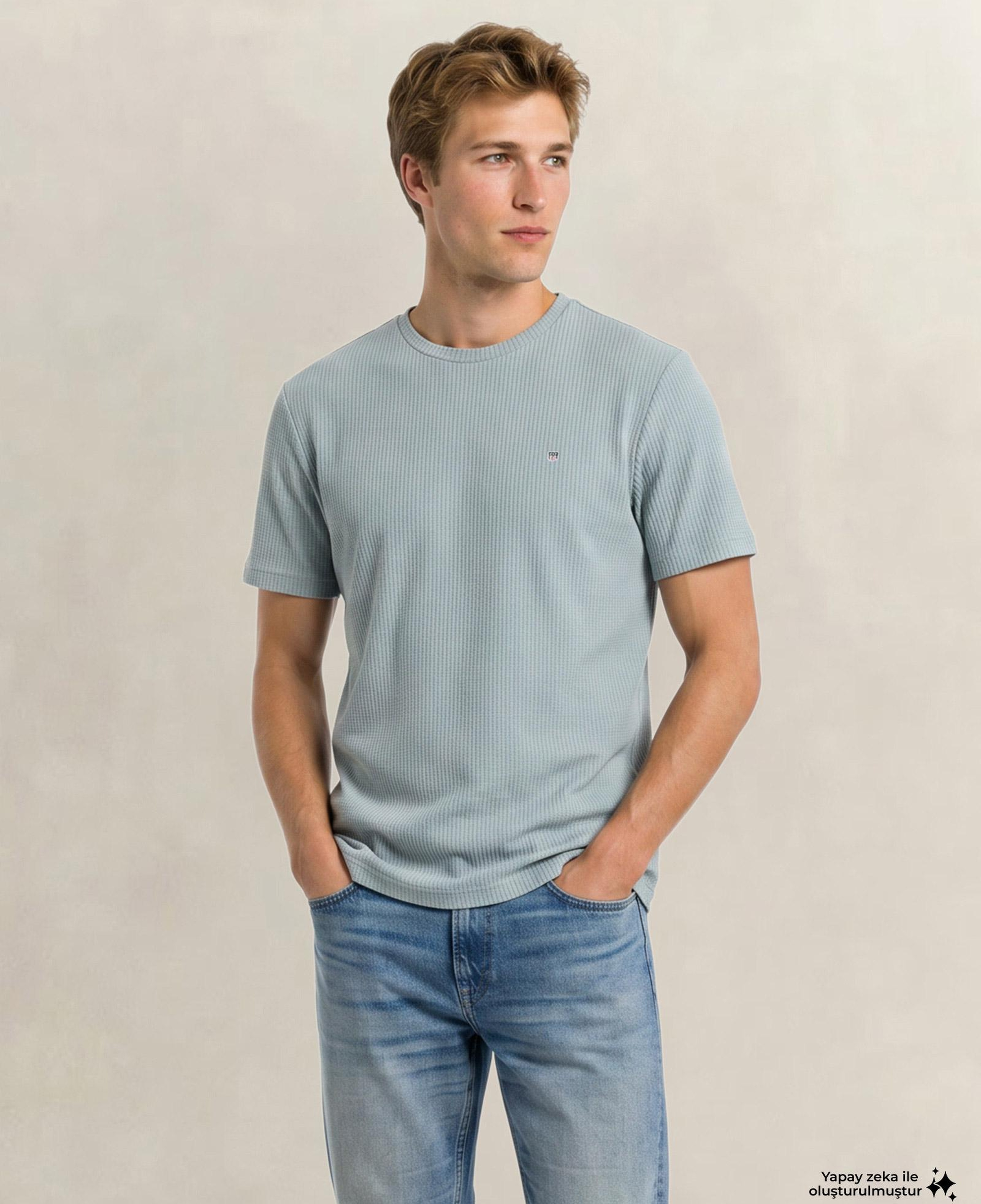GANT Erkek Yeşil Bisiklet Yaka Regular Fit Logolu T-Shirt