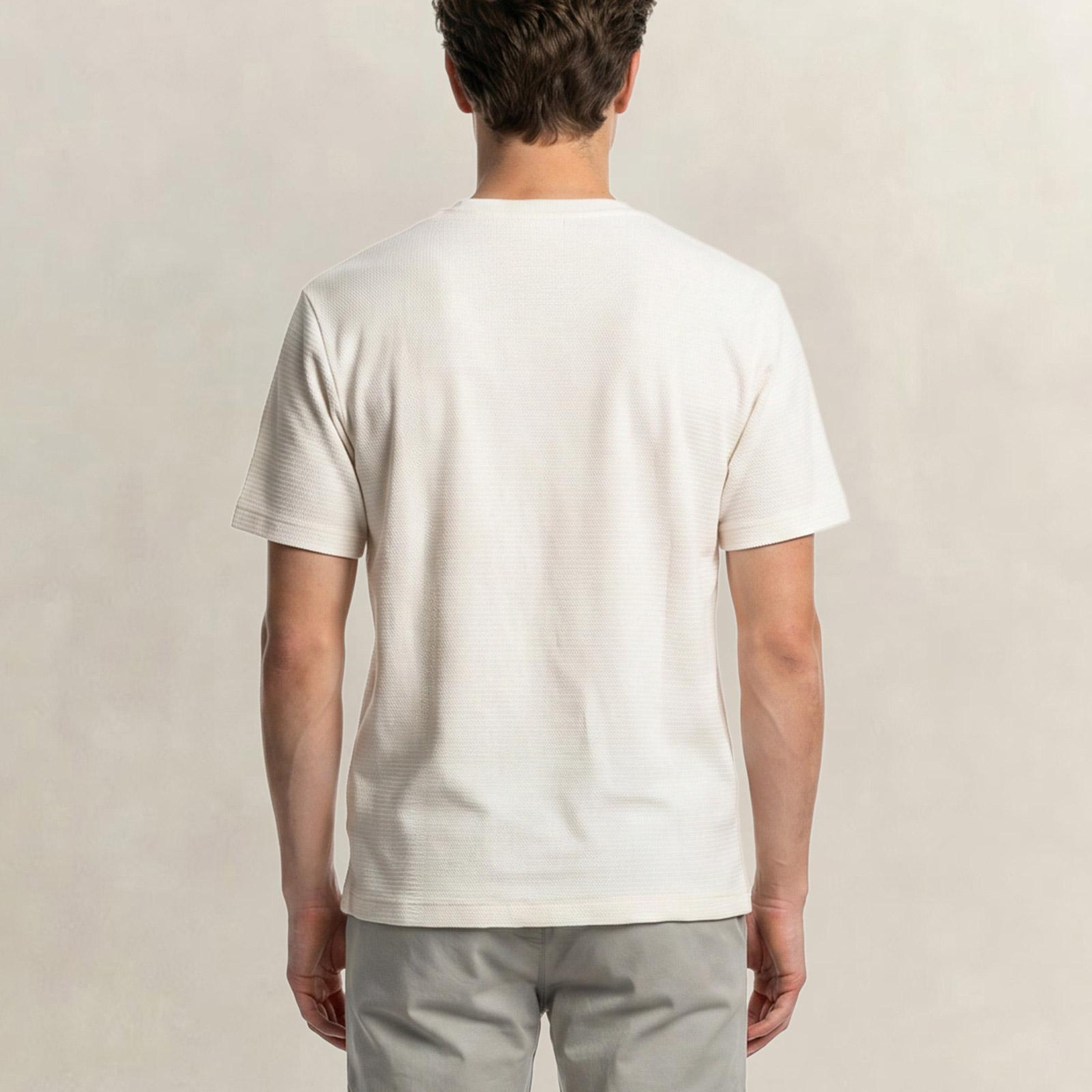 GANT Erkek Beyaz Bisiklet Yaka Regular Fit Logolu T-Shirt