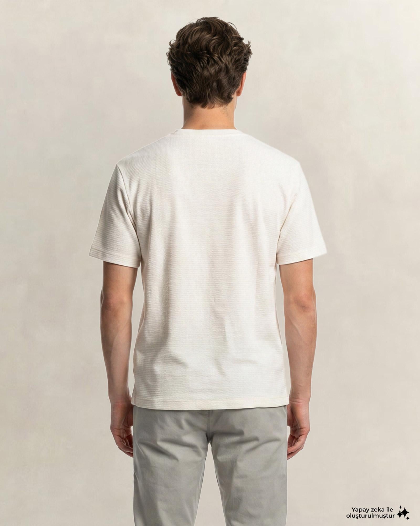 GANT Erkek Beyaz Bisiklet Yaka Regular Fit Logolu T-Shirt