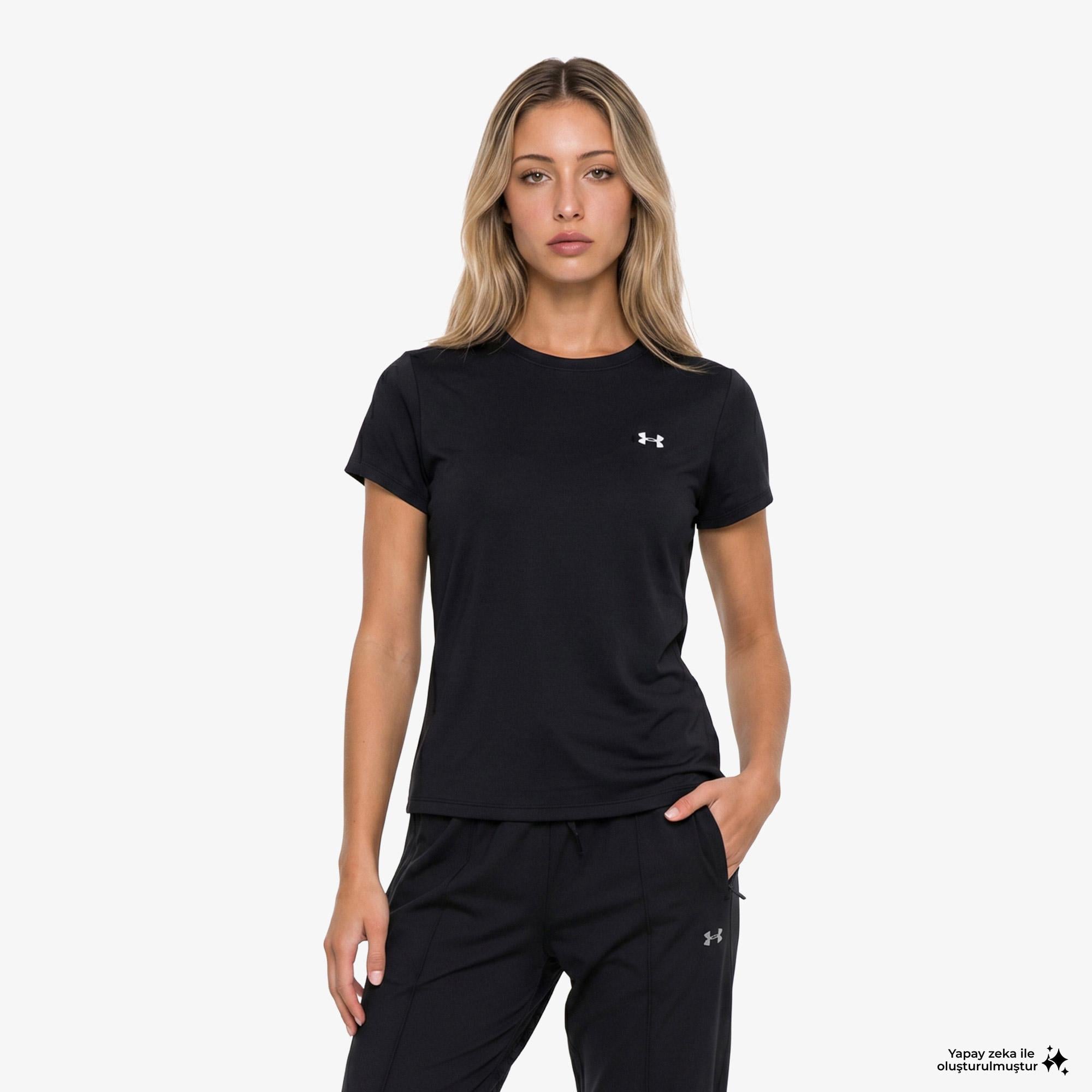 Under Armour Motion Fitted Ss Emea Kadın Siyah Antrenman T-Shirt