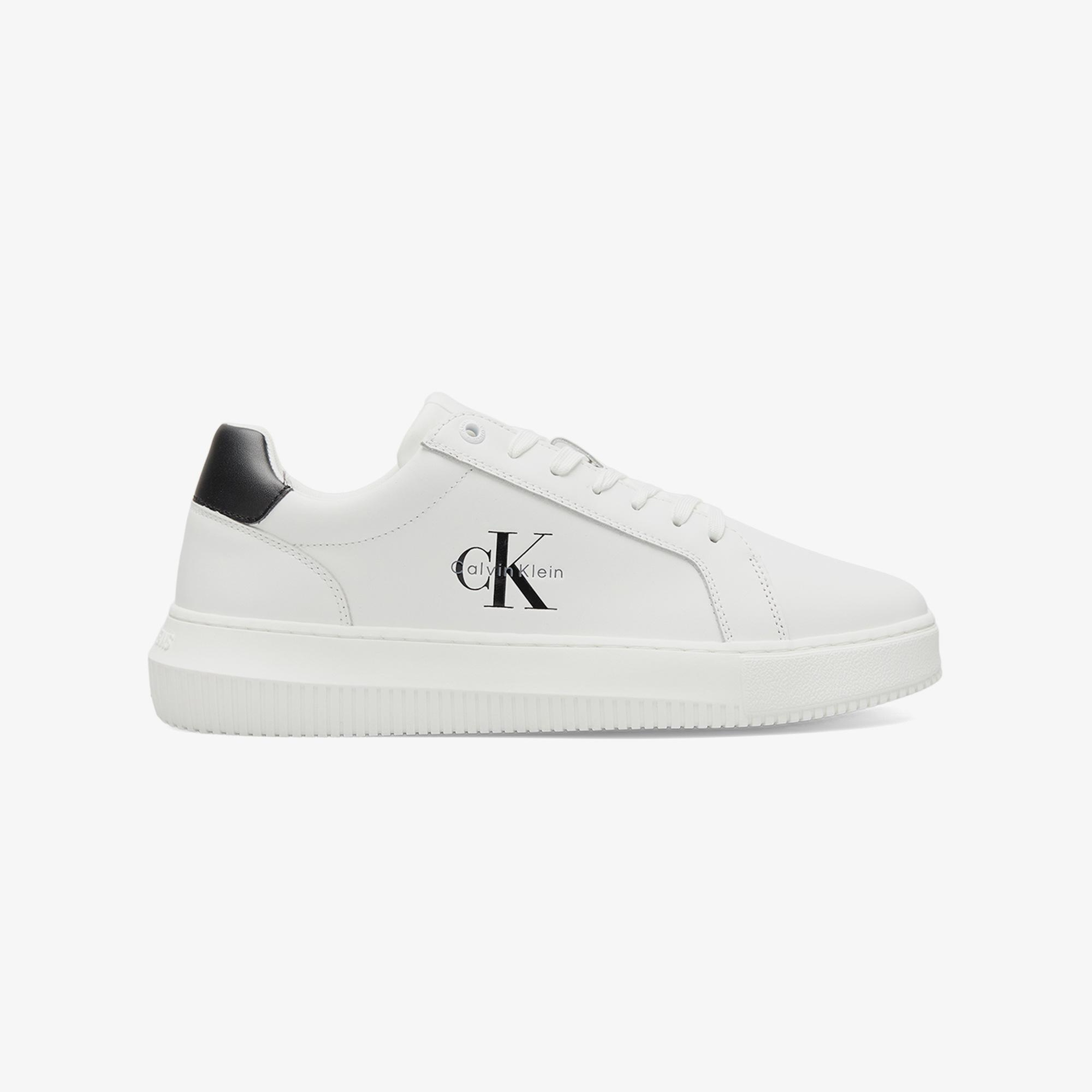 Calvin Klein Chunky Cupsole Mono Erkek Beyaz Sneaker