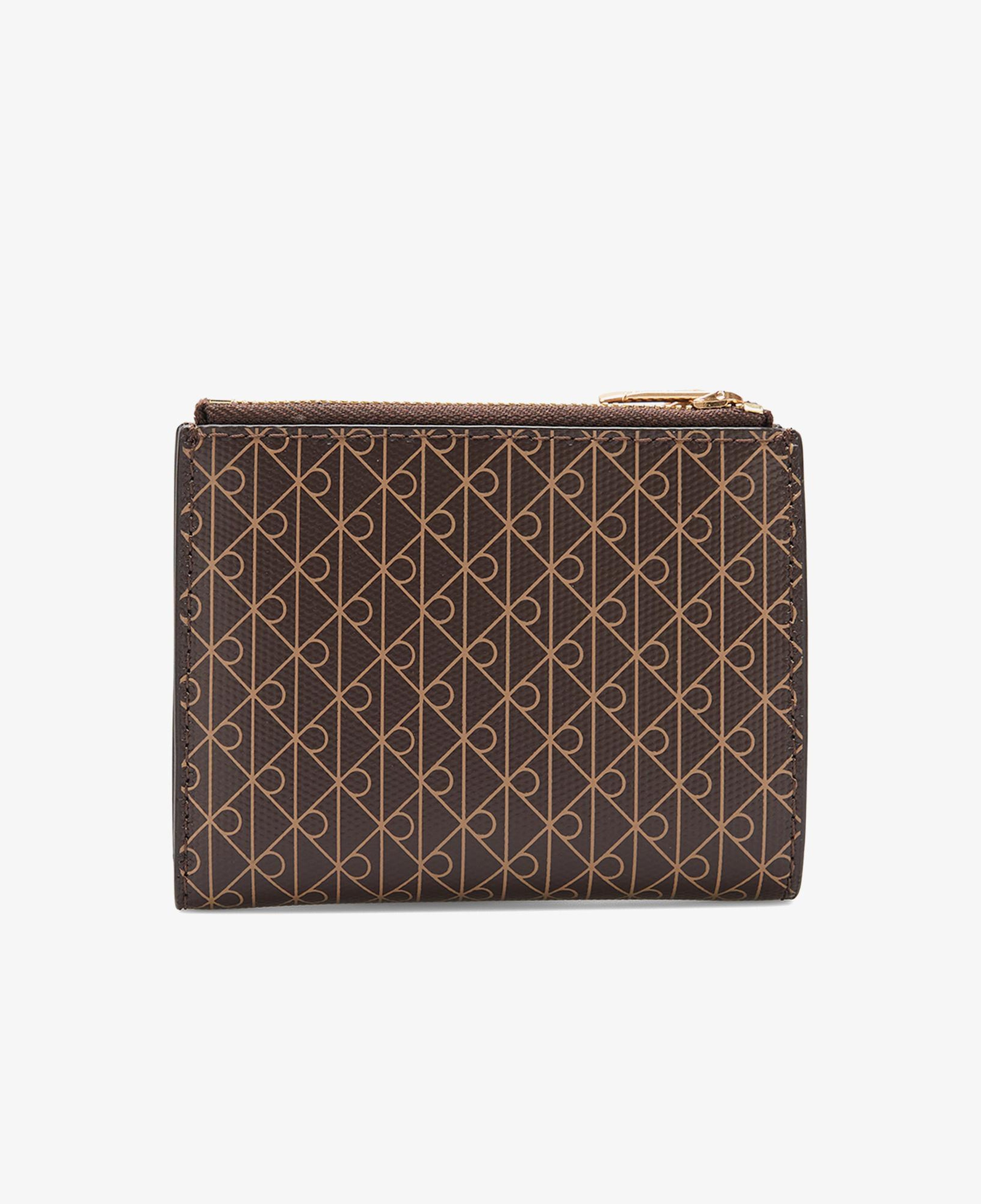 Calvin Klein Emblem Double Zip Bifold Kadın Kahverengi Kartlık