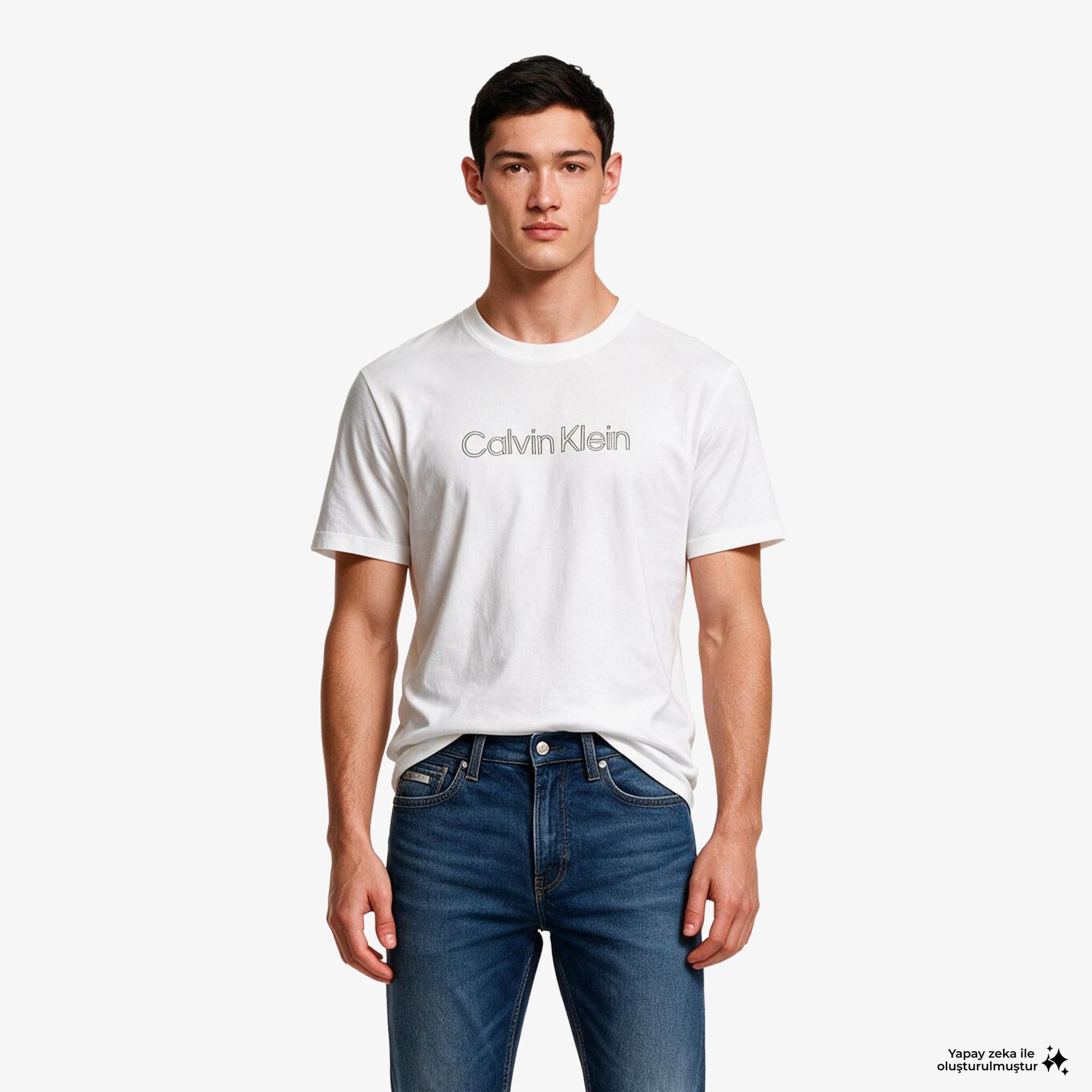 Calvin Klein 20S Standard Graphic Erkek Beyaz T-Shirt