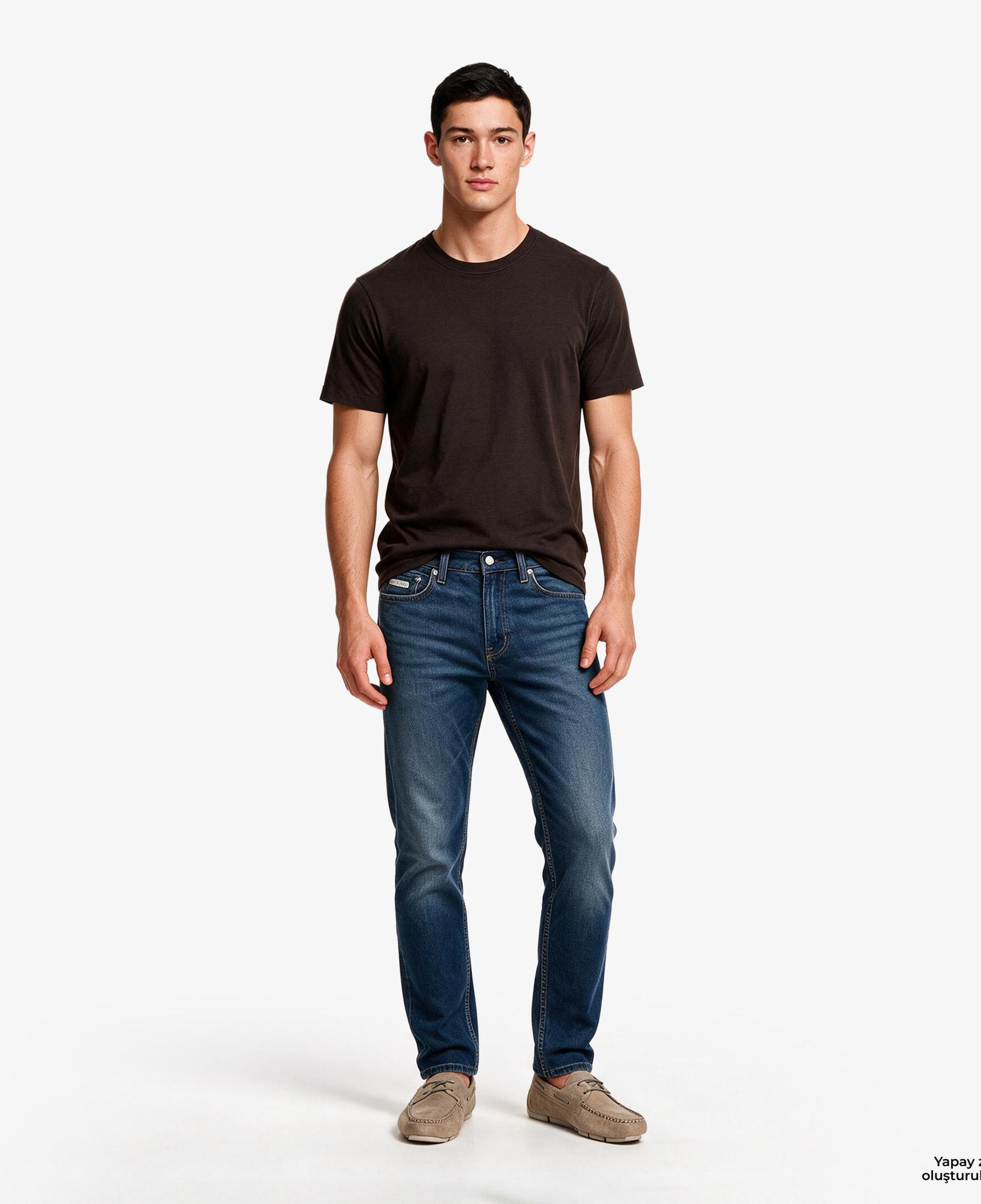 Calvin Klein Linen Blend Erkek Kahverengi T-Shirt
