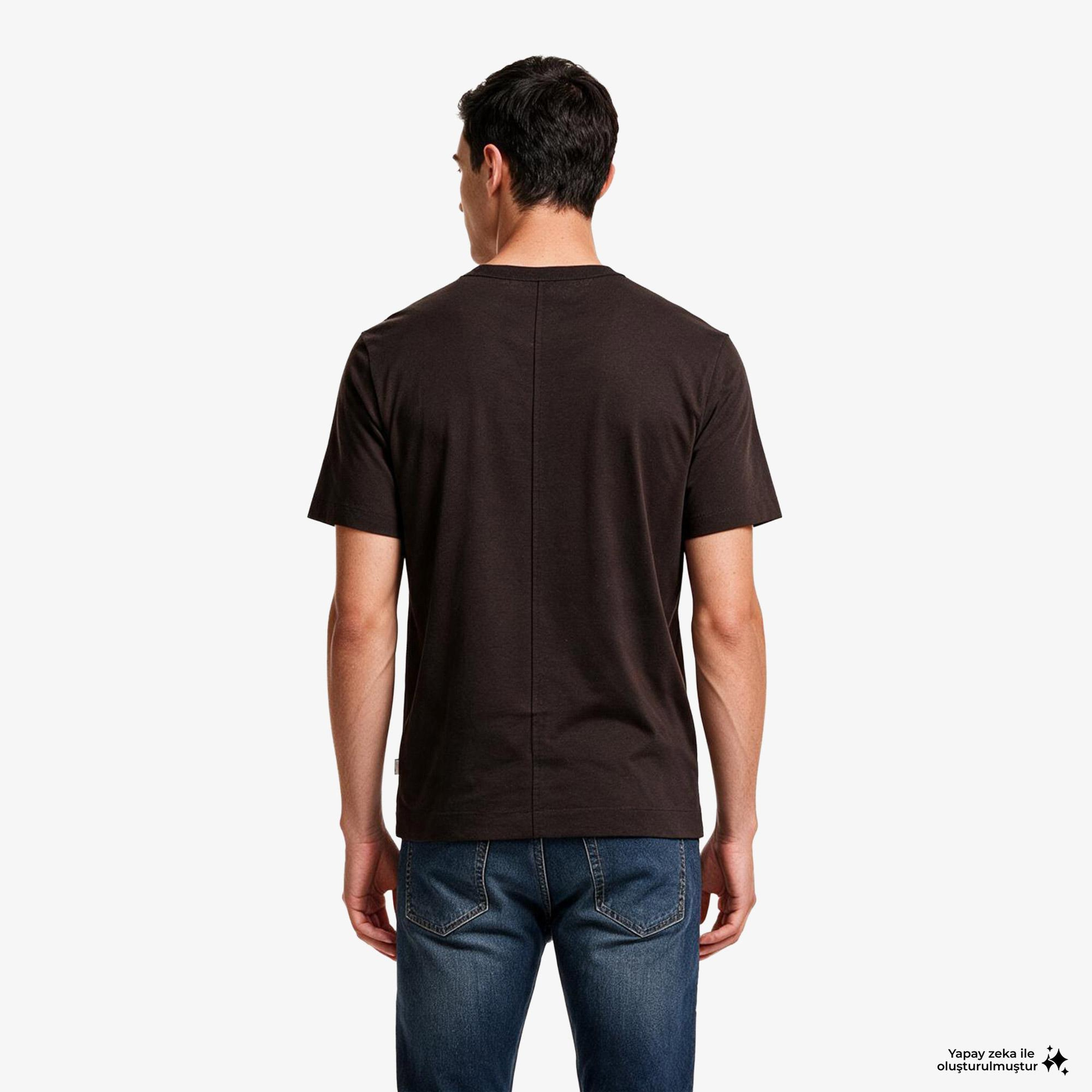 Calvin Klein Linen Blend Erkek Kahverengi T-Shirt