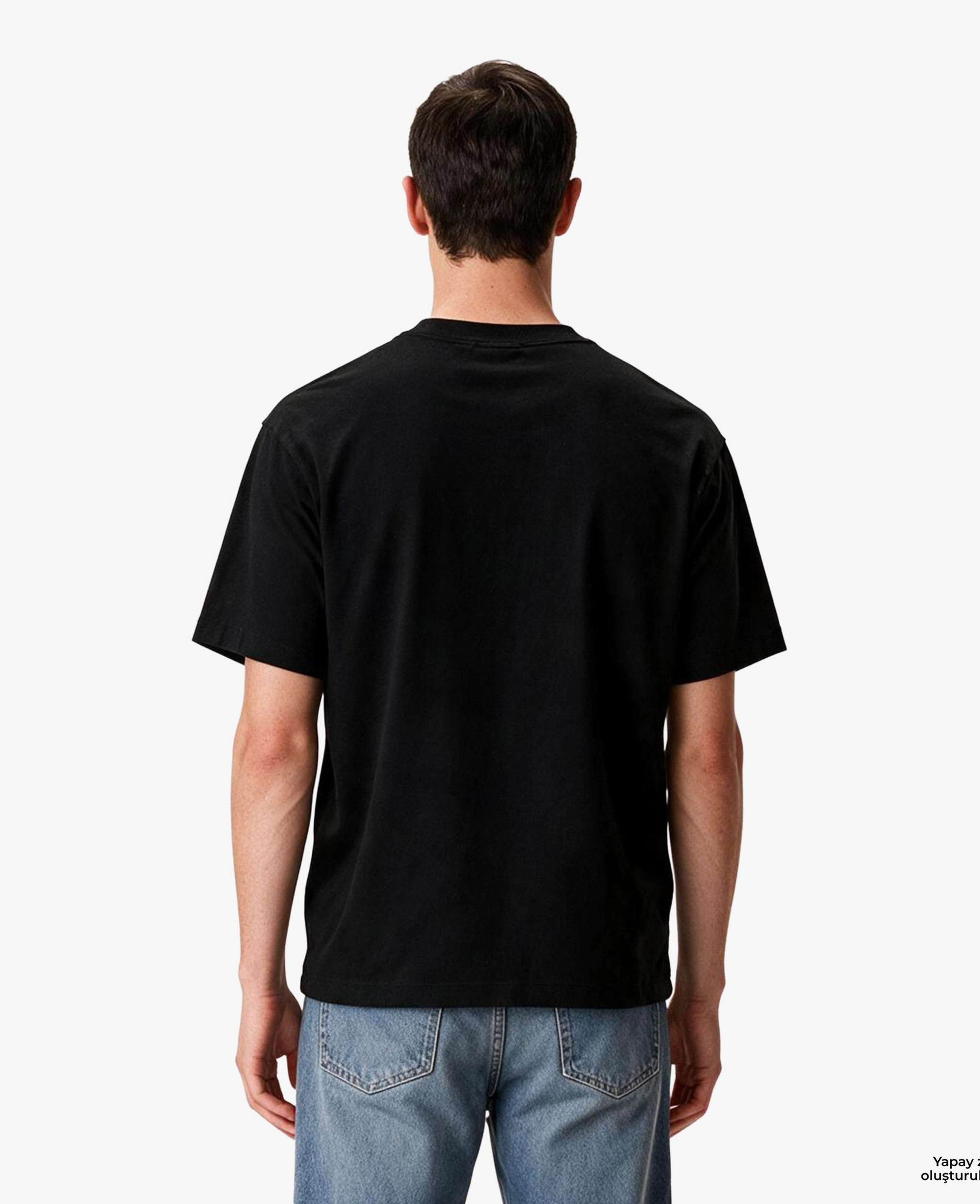 Calvin Klein 16S Linen Applıque Monologo Erkek Siyah T-Shirt