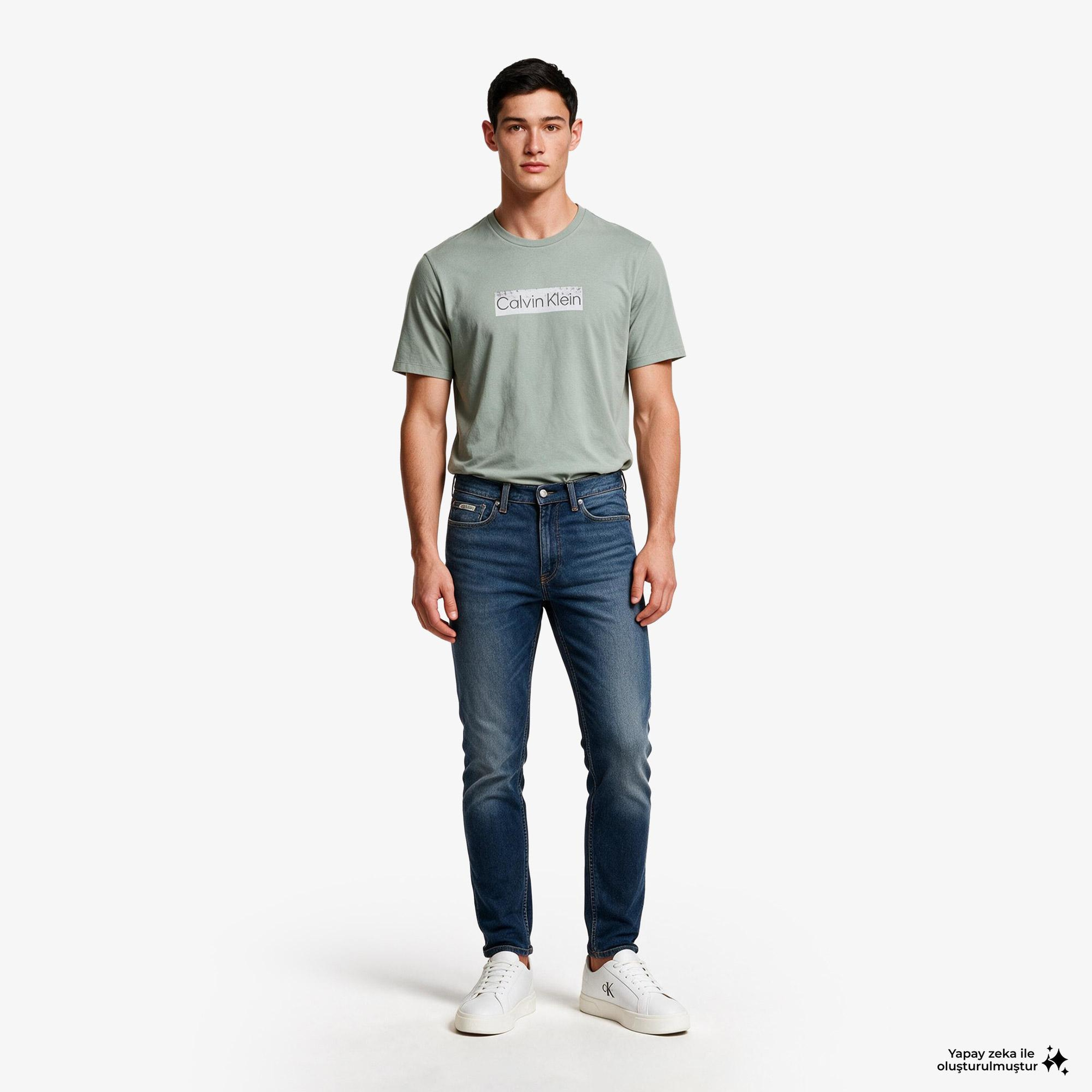 Calvin Klein 30S Standard Graphic Erkek Bej T-Shirt