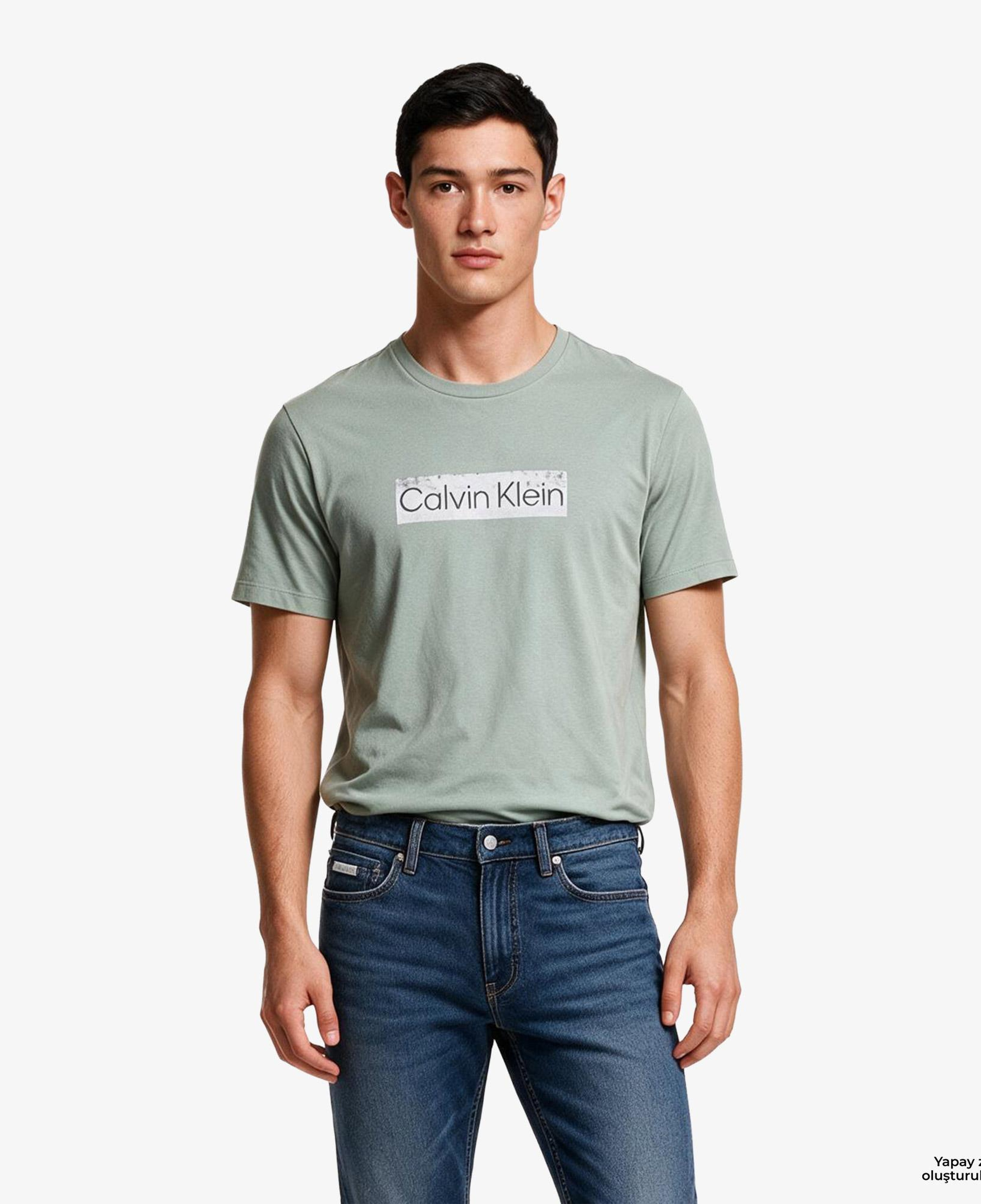 Calvin Klein 30S Standard Graphic Erkek Bej T-Shirt