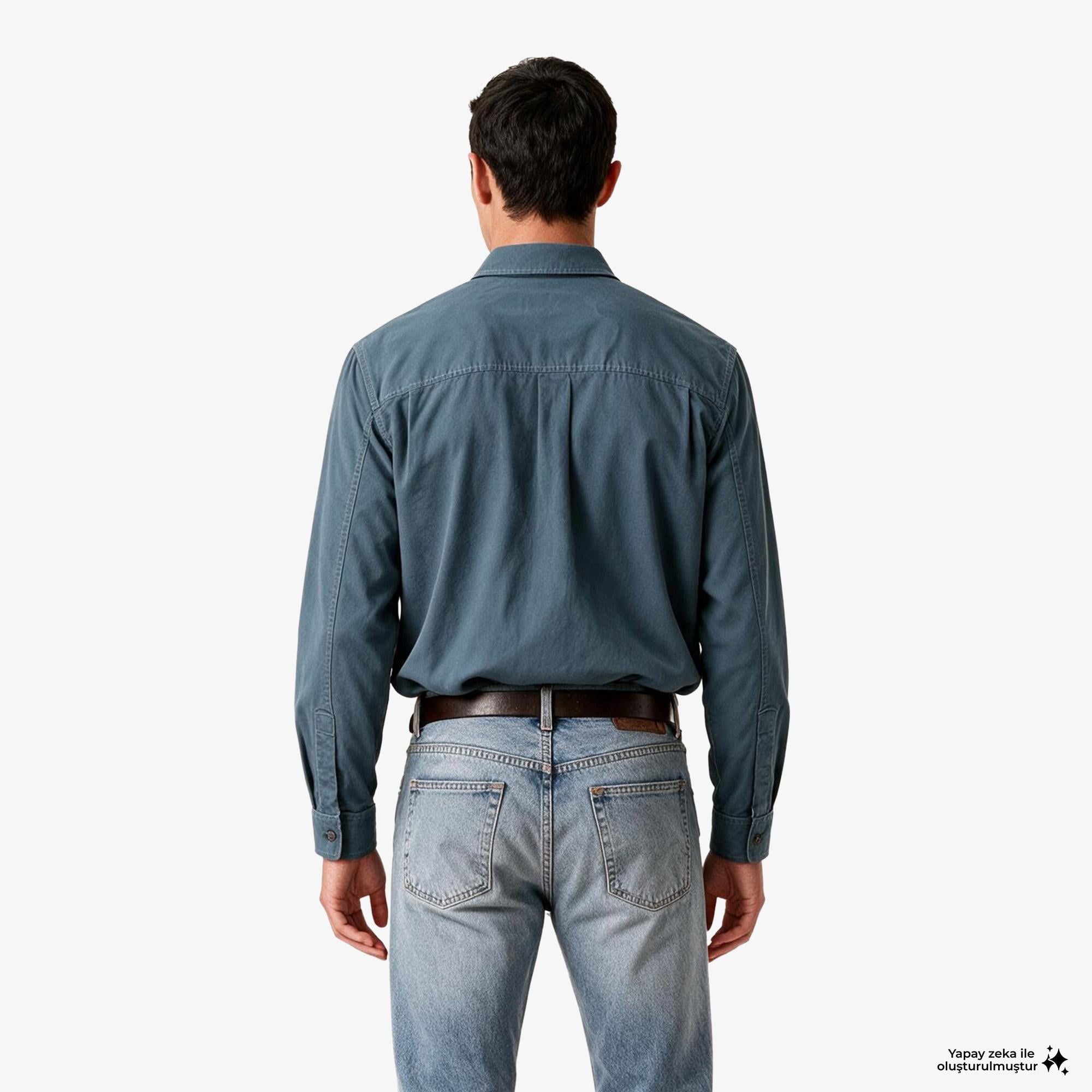 Calvin Klein Matty Canvas Erkek Mavi Ceket
