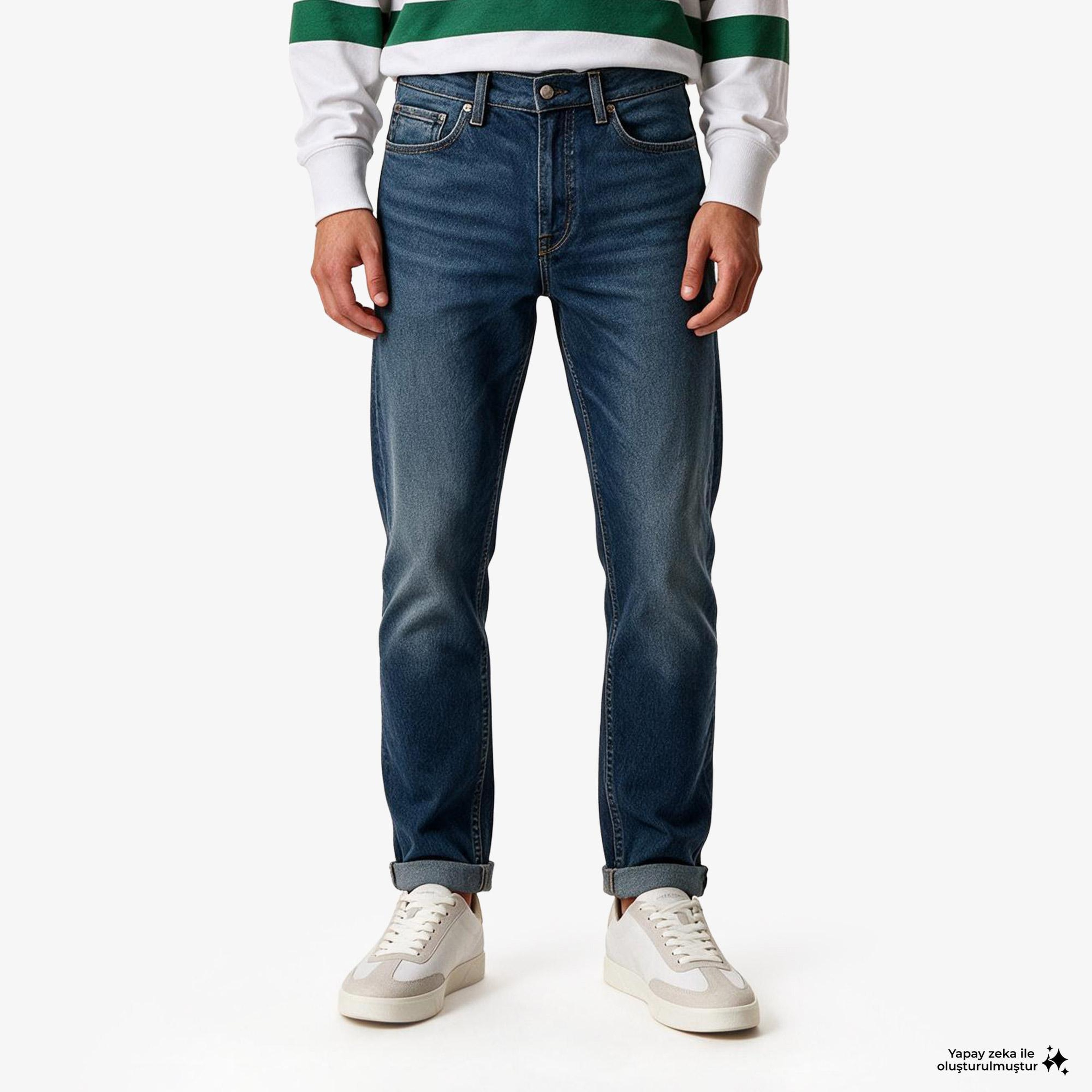 Calvin Klein Classic Taper Celtıc Ocean Erkek Mavi Jean