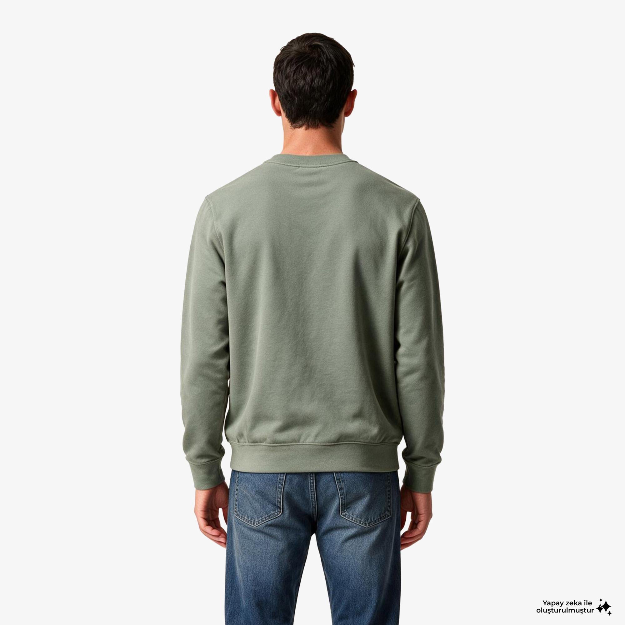 Calvin Klein Terry Woven Erkek Bej Sweatshirt
