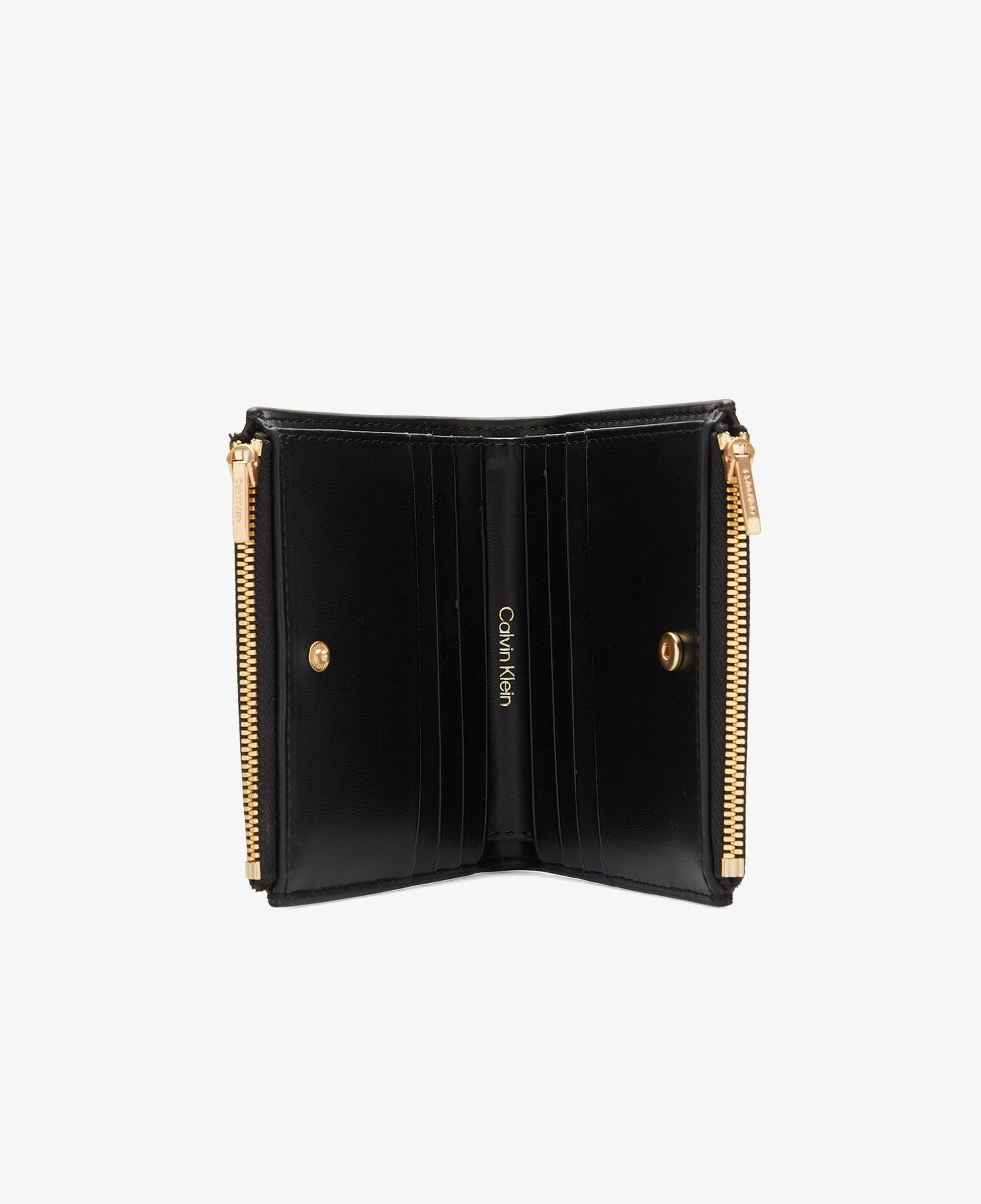 Calvin Klein Emblem Double Zip Bifold Kadın Siyah Kartlık