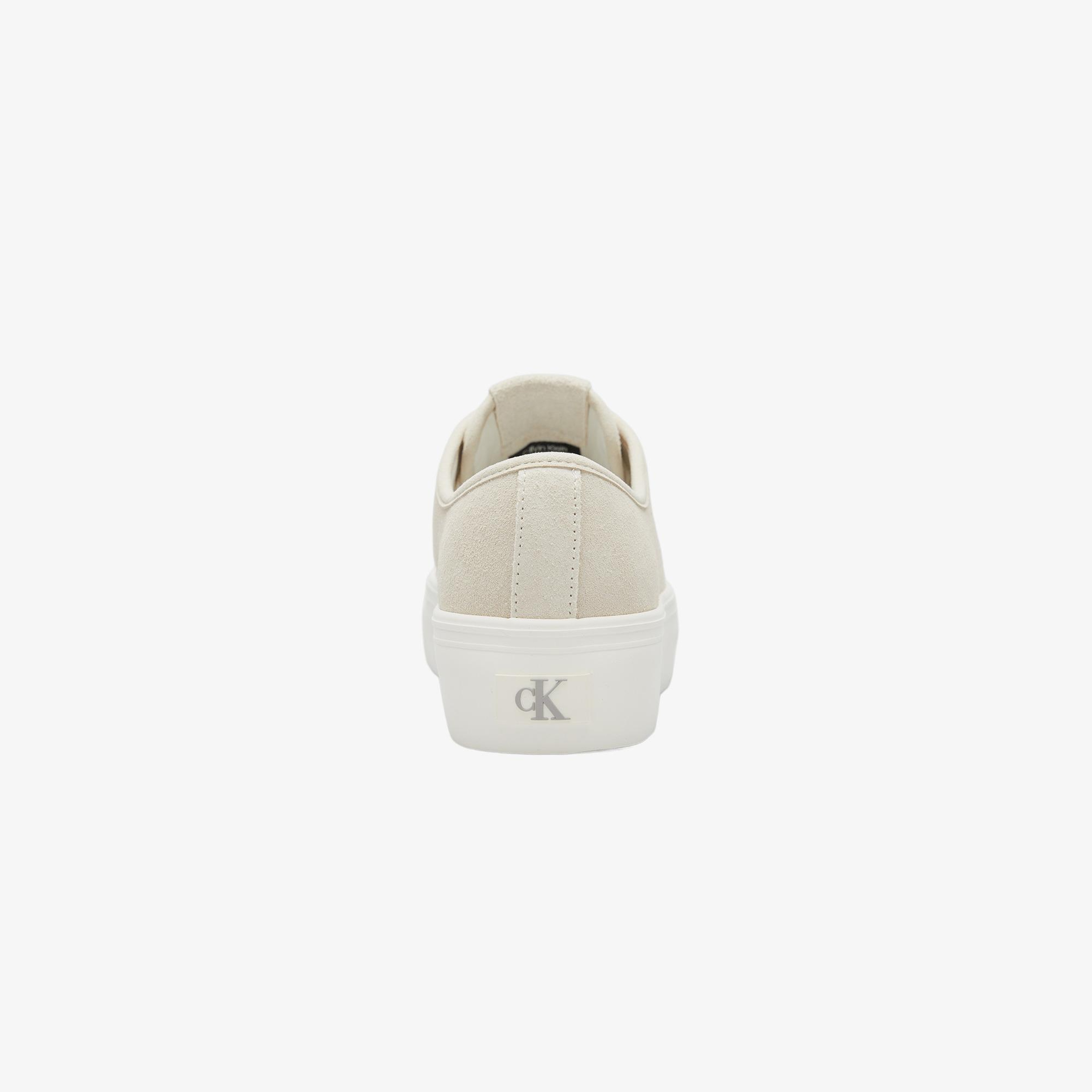 Calvin Klein Vulc Flatform Laceup Suede Kadın Beyaz Sneaker