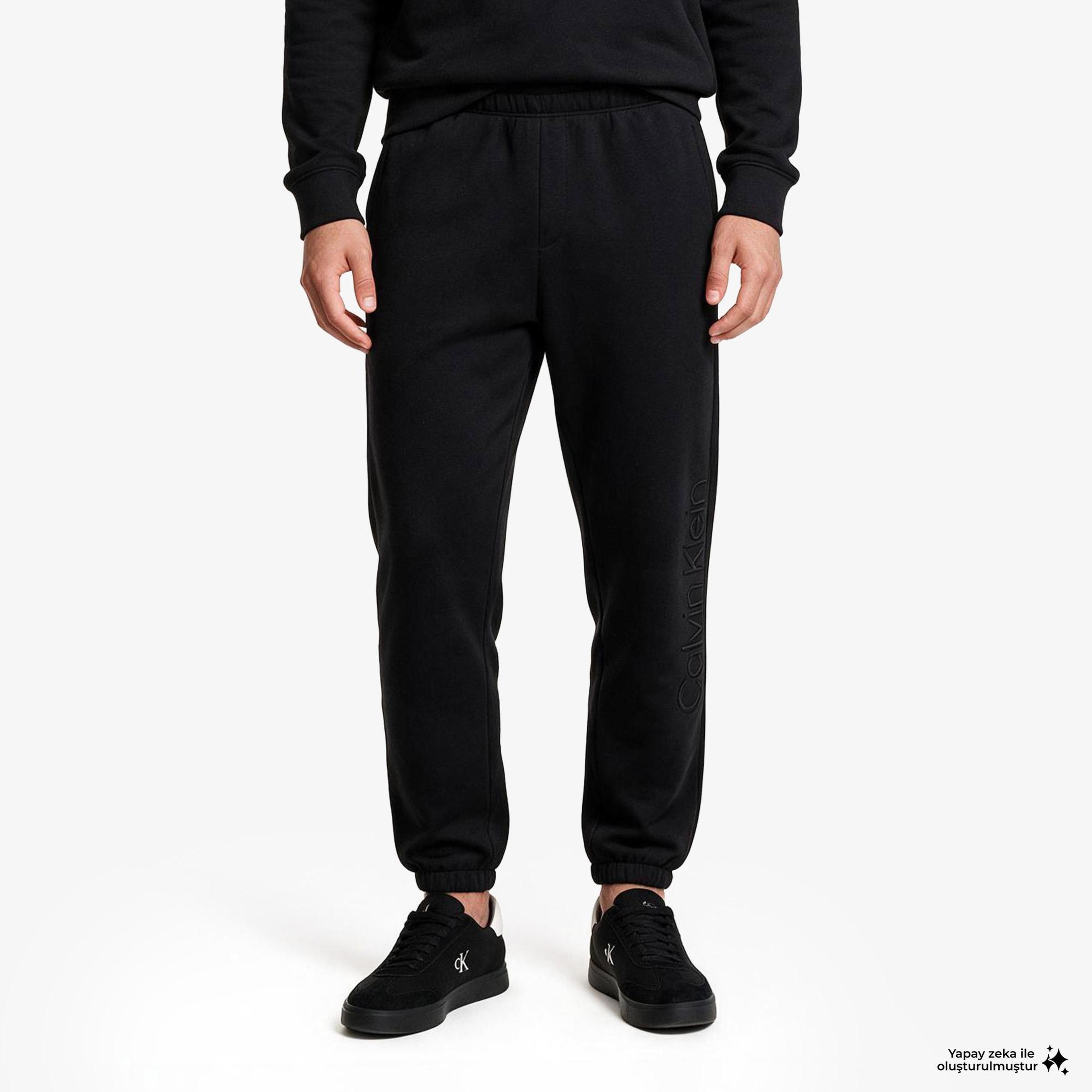 Calvin Klein Cooling Spacer Embossed Logo Erkek Siyah Eşofman Altı