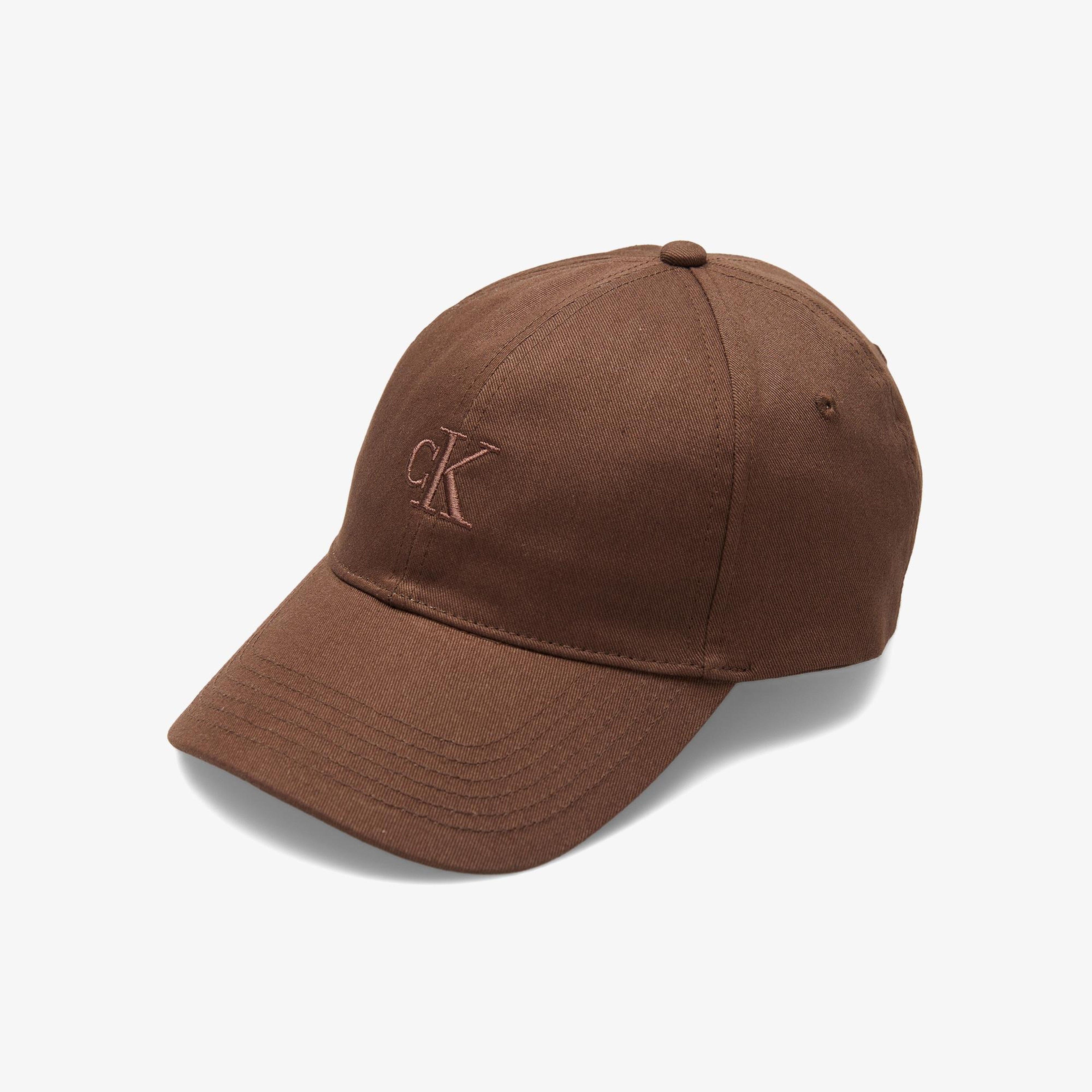 Calvin Klein Monogram Embroidery Baseball Kadın Kahverengi Şapka