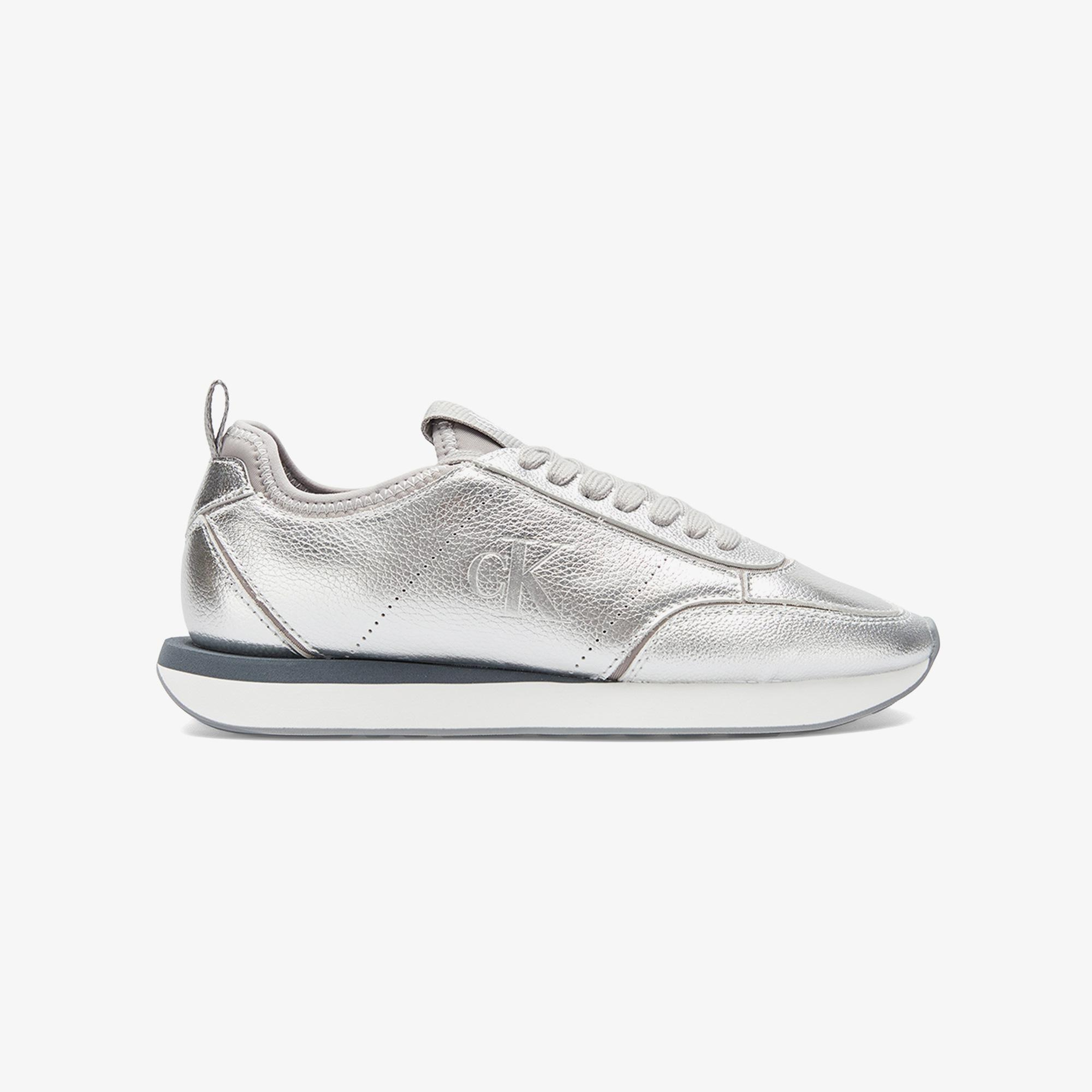 Calvin Klein Retro Runner Metallic Kadın Gri Sneaker