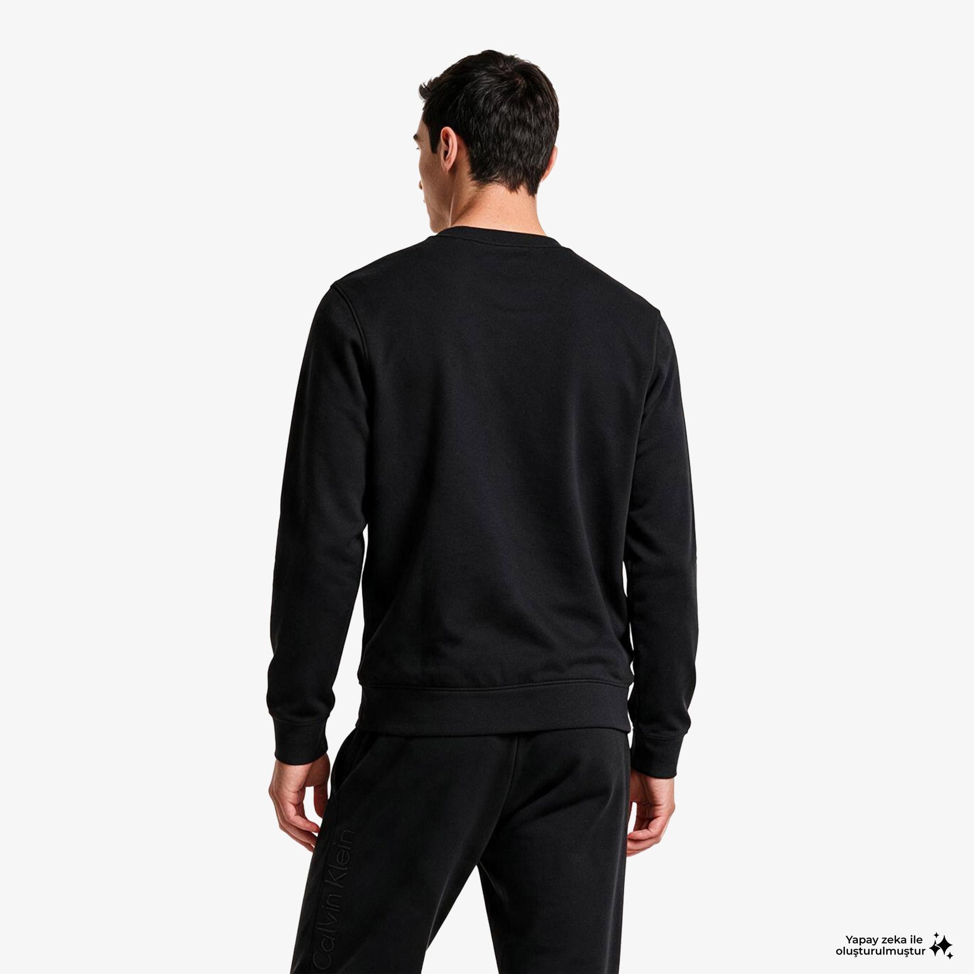 Calvin Klein Terry Woven Erkek Siyah Sweatshirt