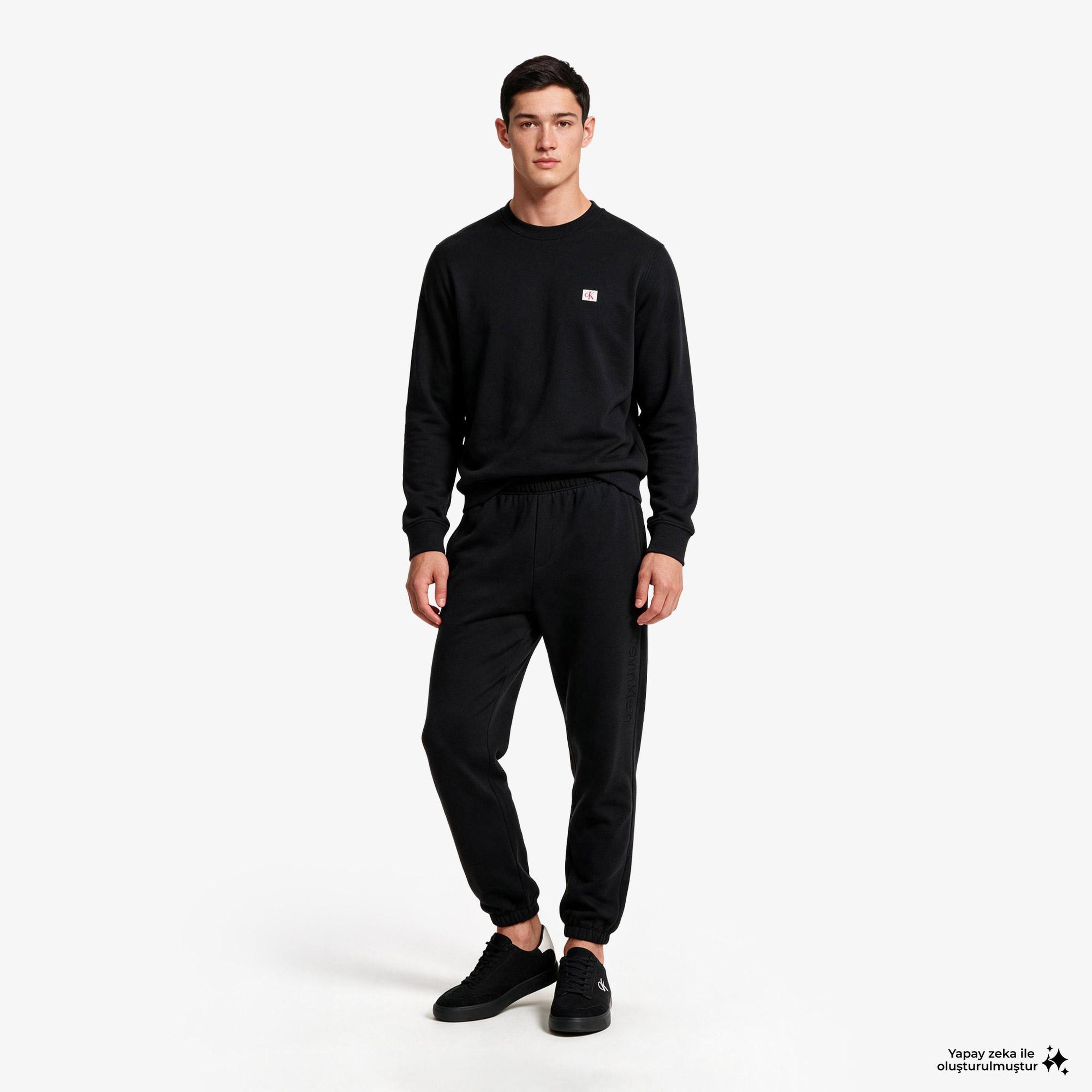 Calvin Klein Terry Woven Erkek Siyah Sweatshirt