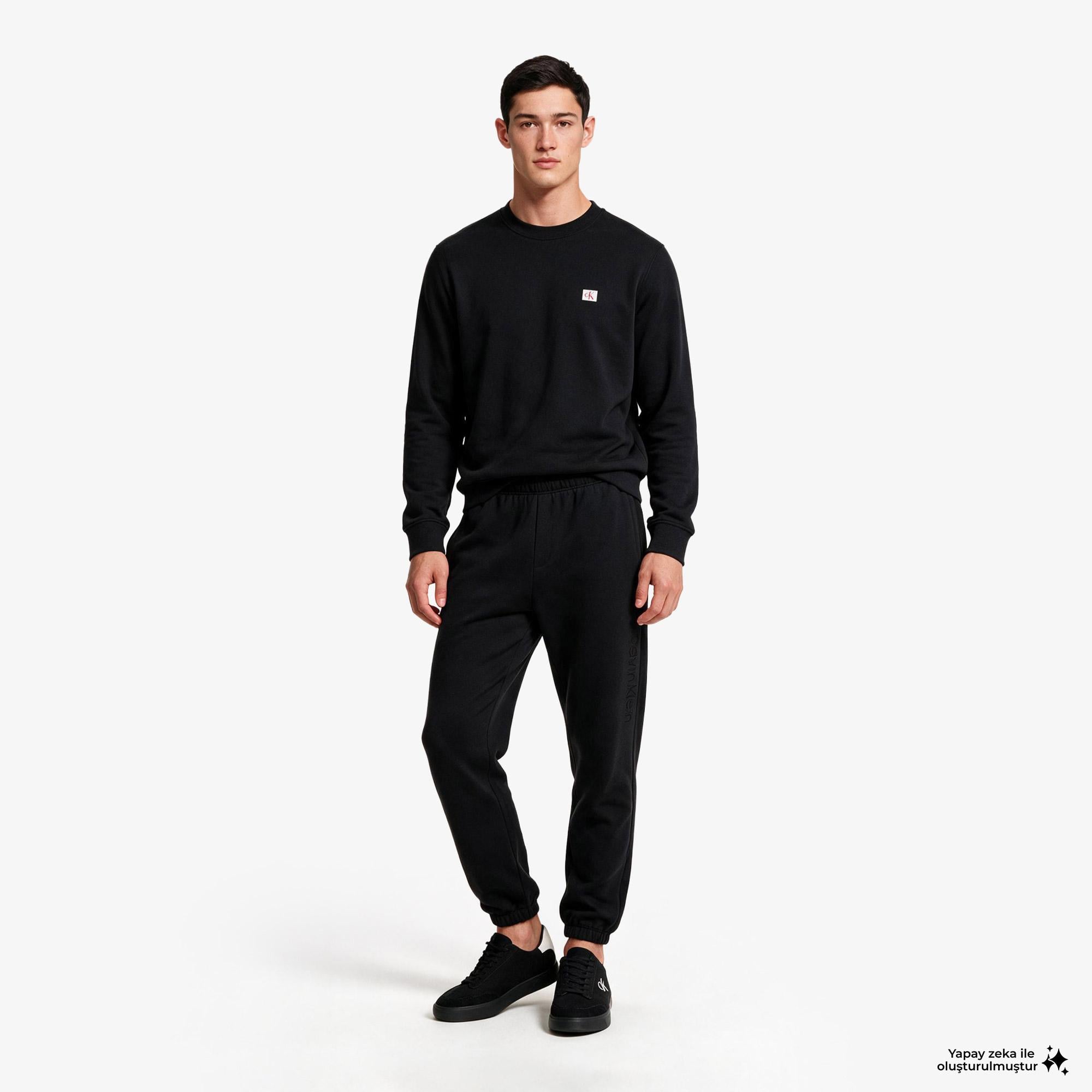 Calvin Klein Terry Woven Erkek Siyah Sweatshirt