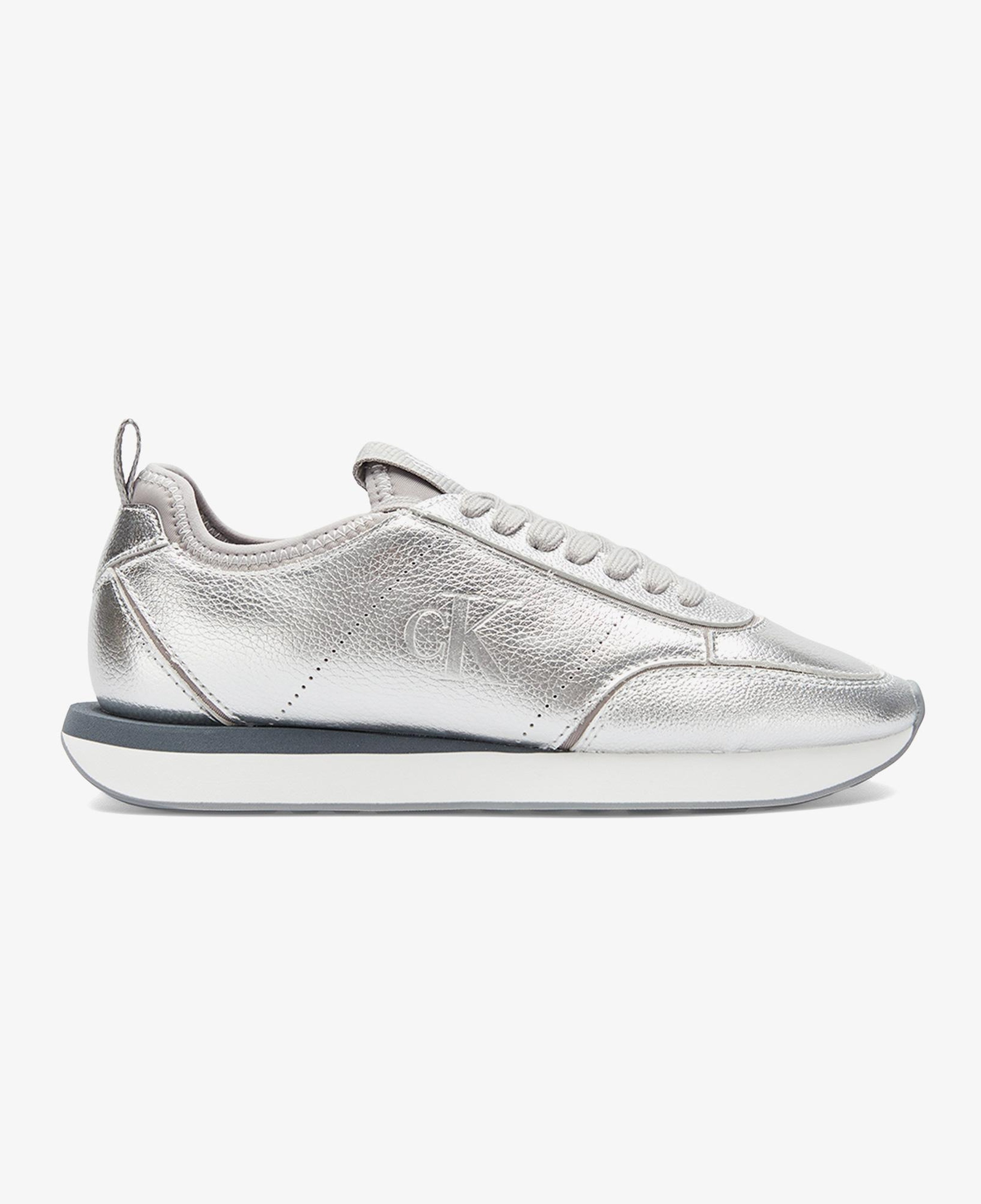 Calvin Klein Retro Runner Metallic Kadın Gri Sneaker