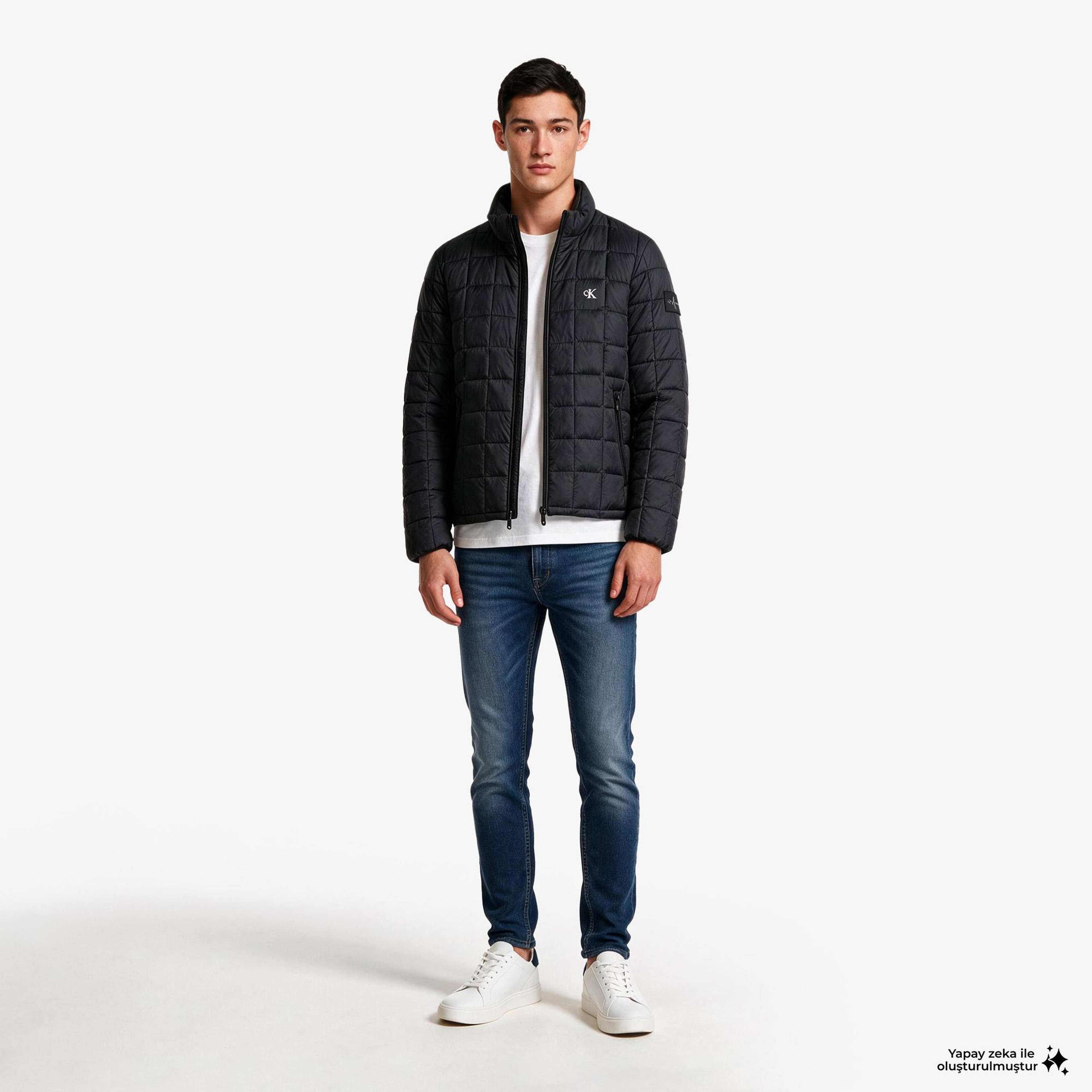 Calvin Klein Nylon Quilited Puffer Erkek Siyah Ceket