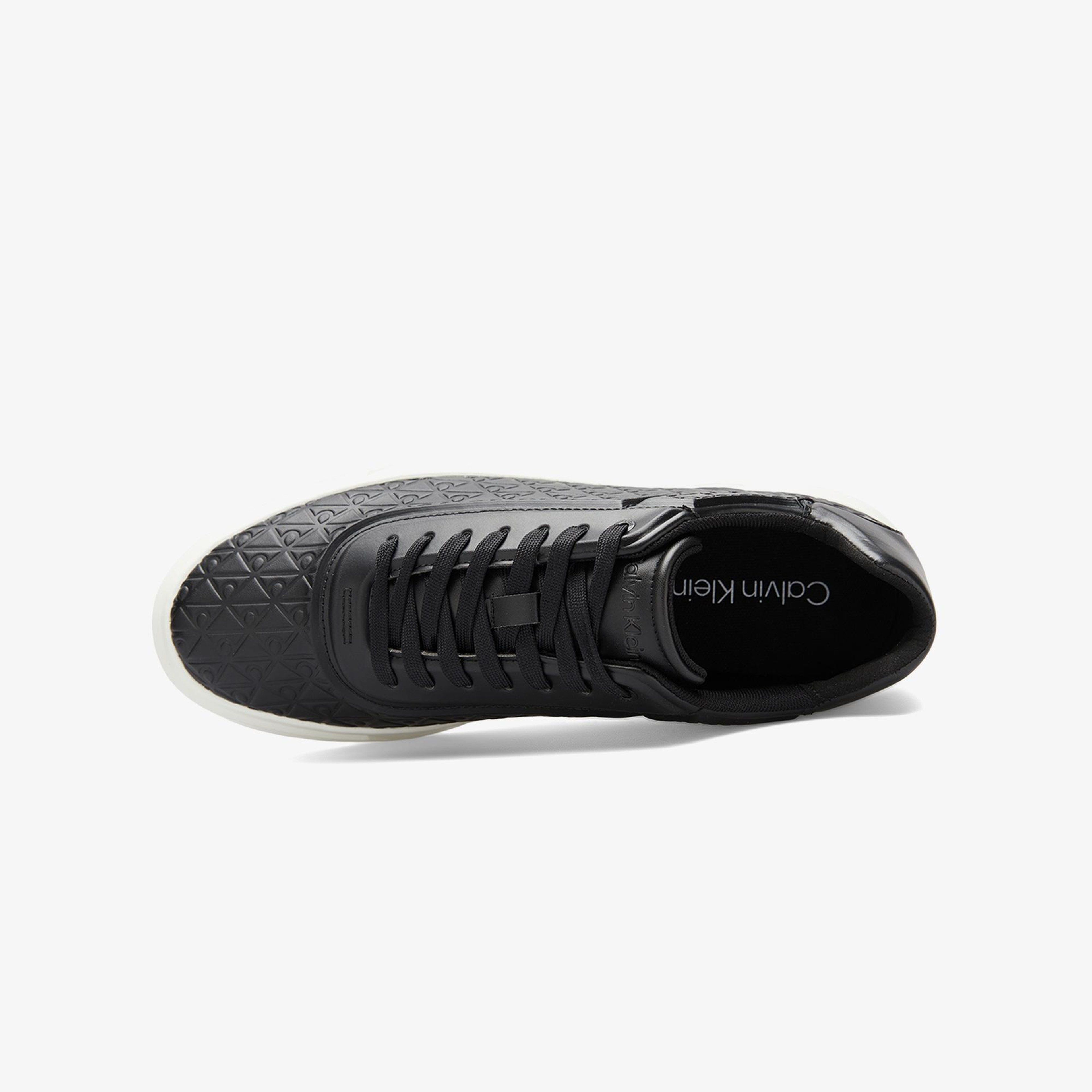 Calvin Klein Embossed Emblem Logo Trainers Erkek Siyah Sneaker