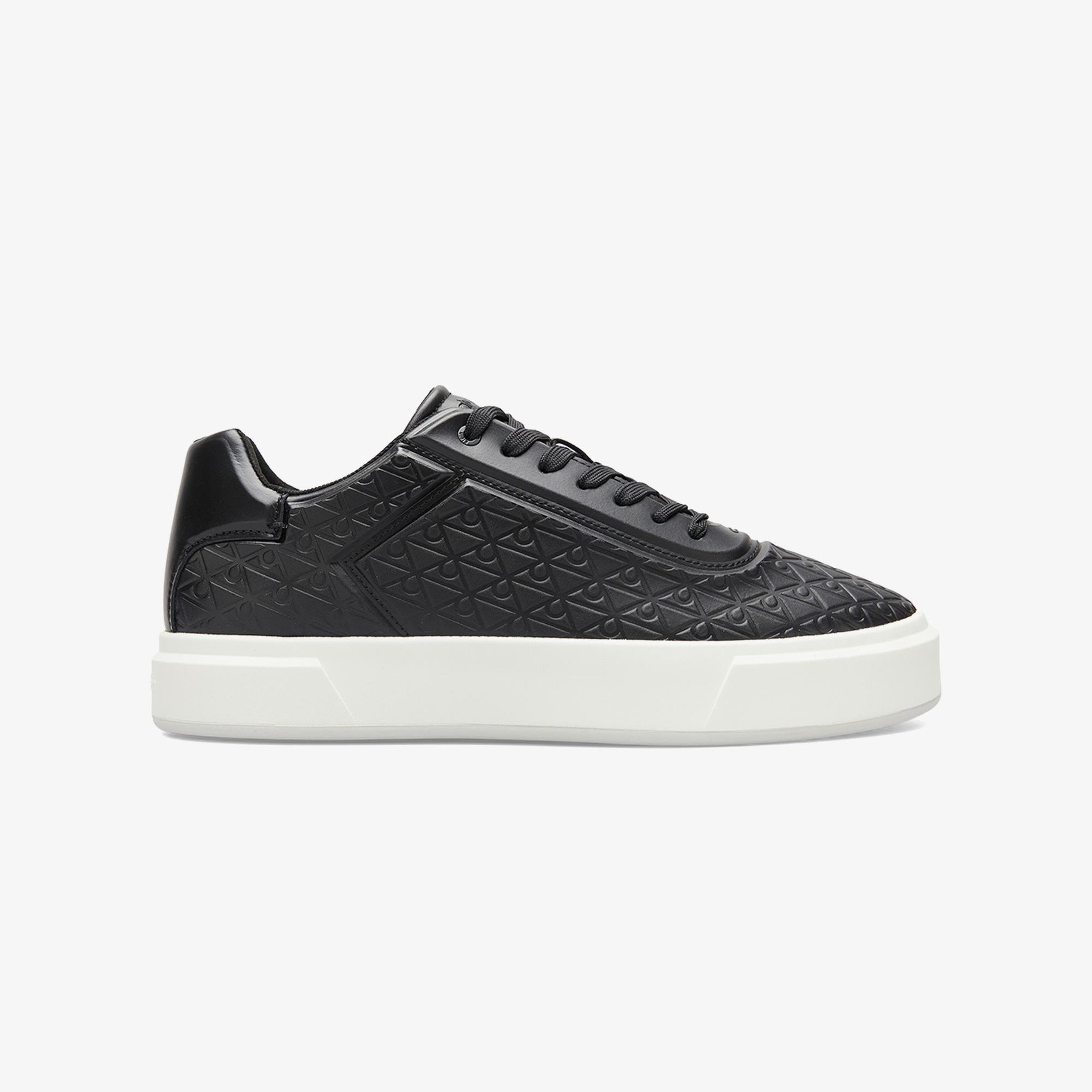 Calvin Klein Embossed Emblem Logo Trainers Erkek Siyah Sneaker