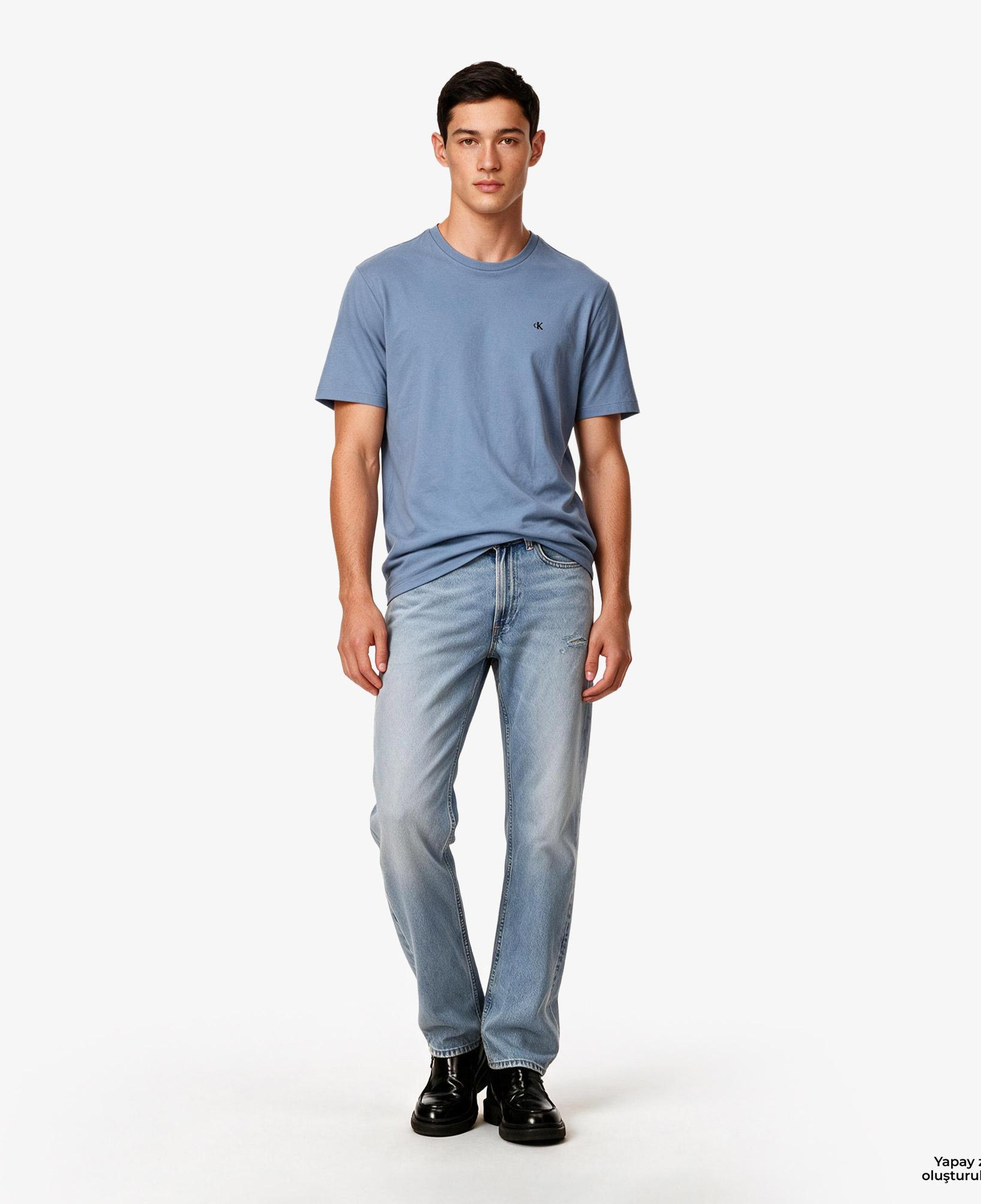 Calvin Klein Classic Monogram Erkek Mavi T-Shirt