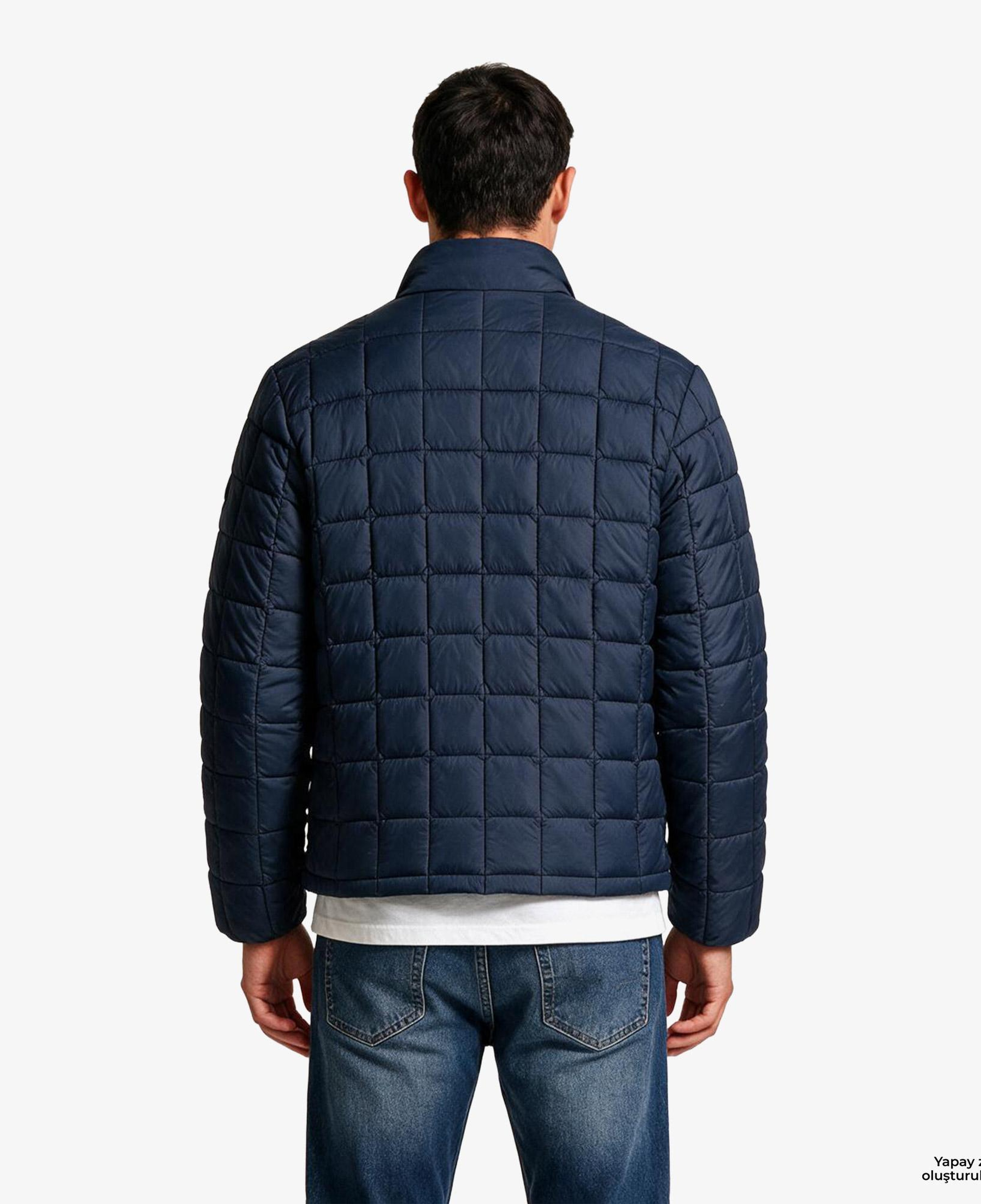 Calvin Klein Nylon Quilited Puffer Erkek Mavi Ceket