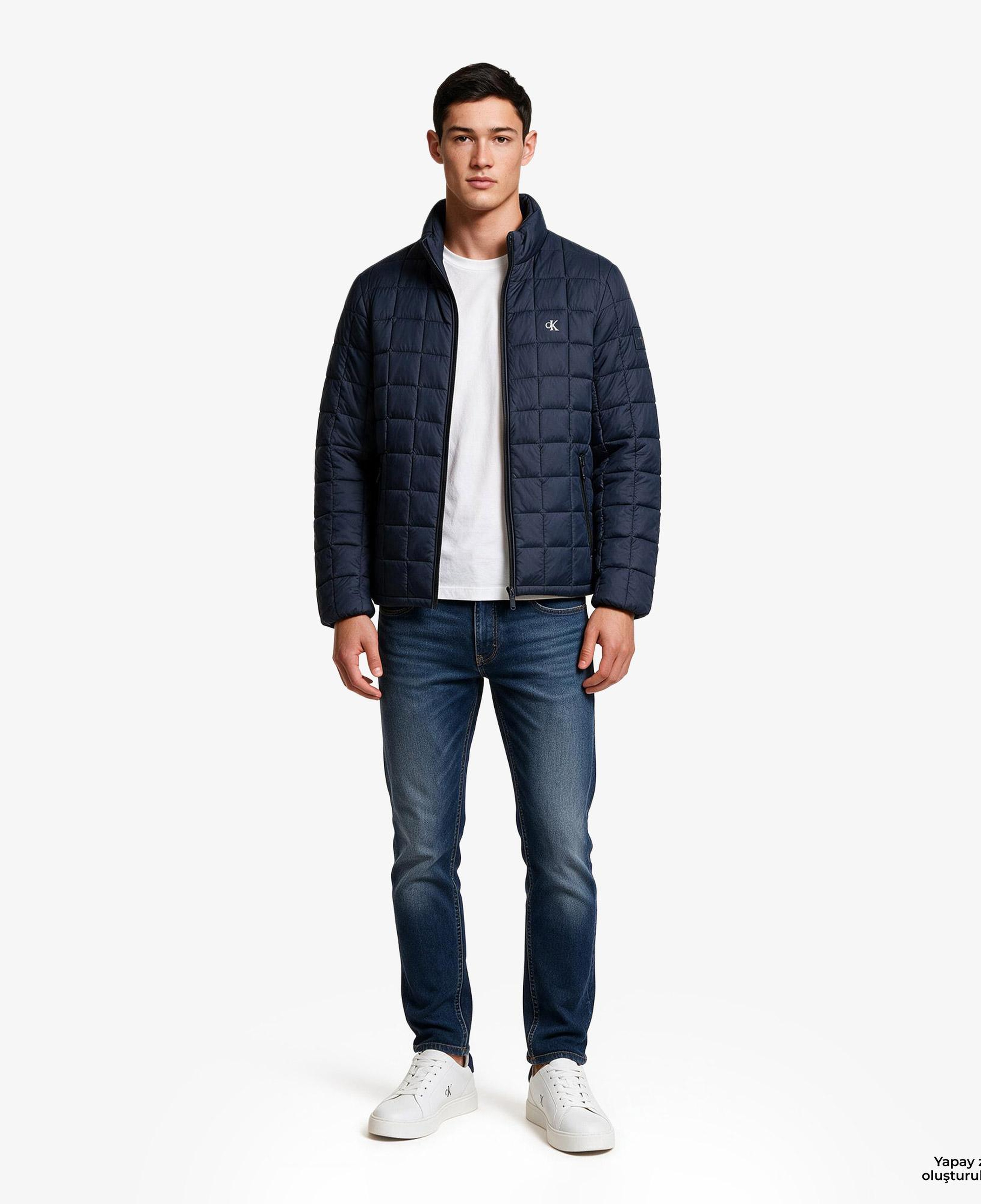 Calvin Klein Nylon Quilited Puffer Erkek Mavi Ceket