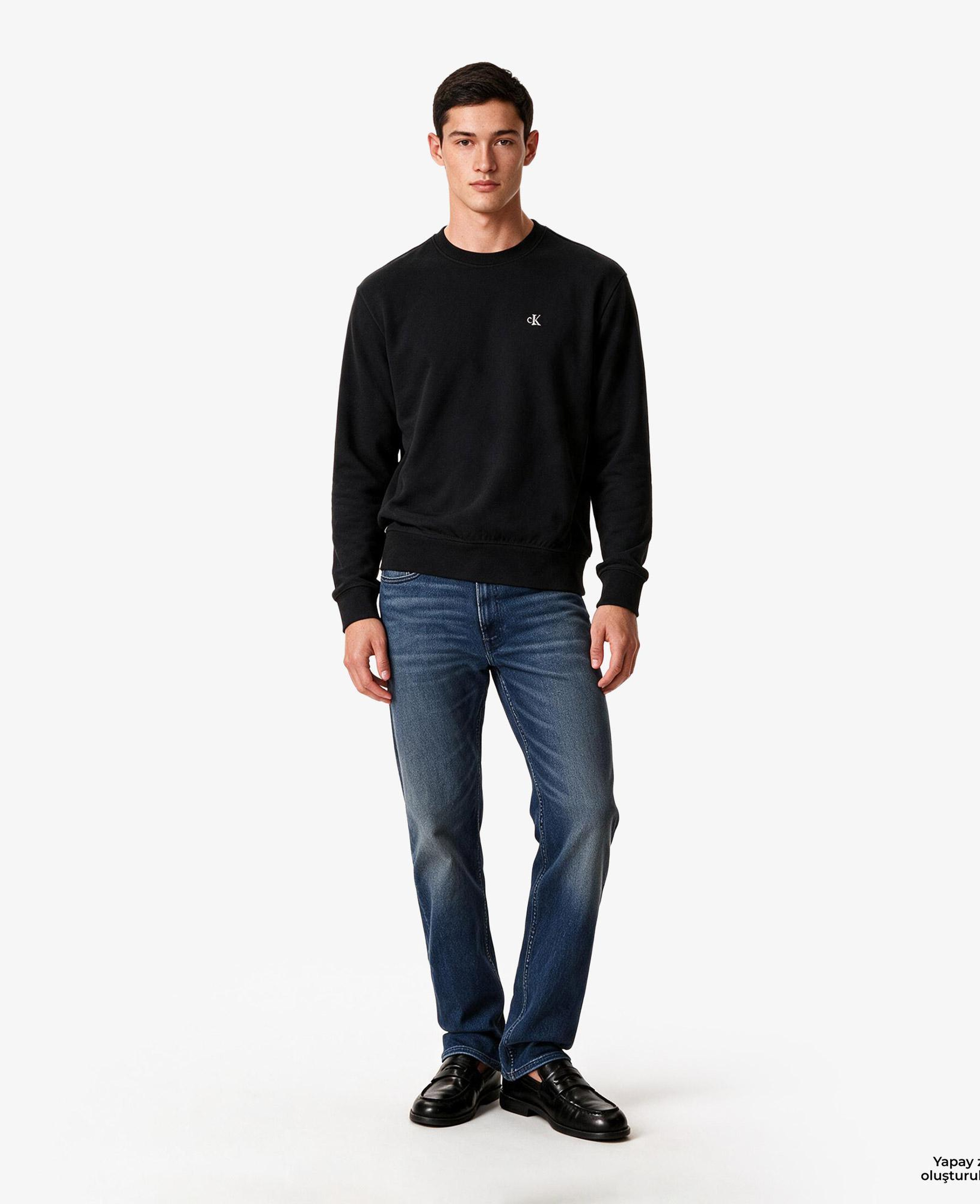 Calvin Klein Prime Tery Monogram Erkek Siyah Sweatshirt
