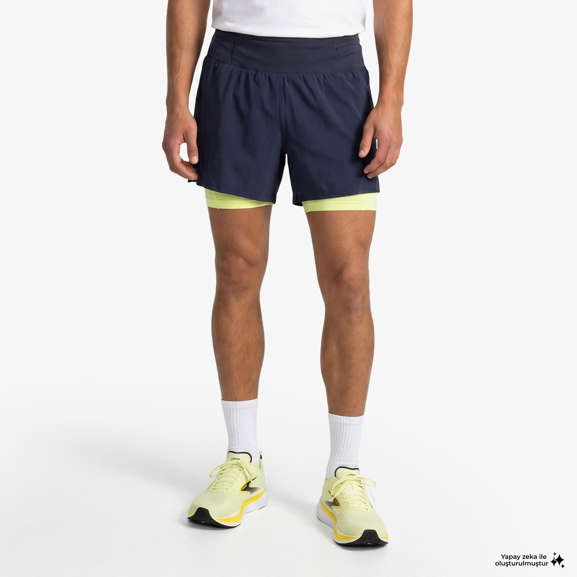 Brooks High Point 5 2-İn-1 2.0 Erkek Mavi Şort
