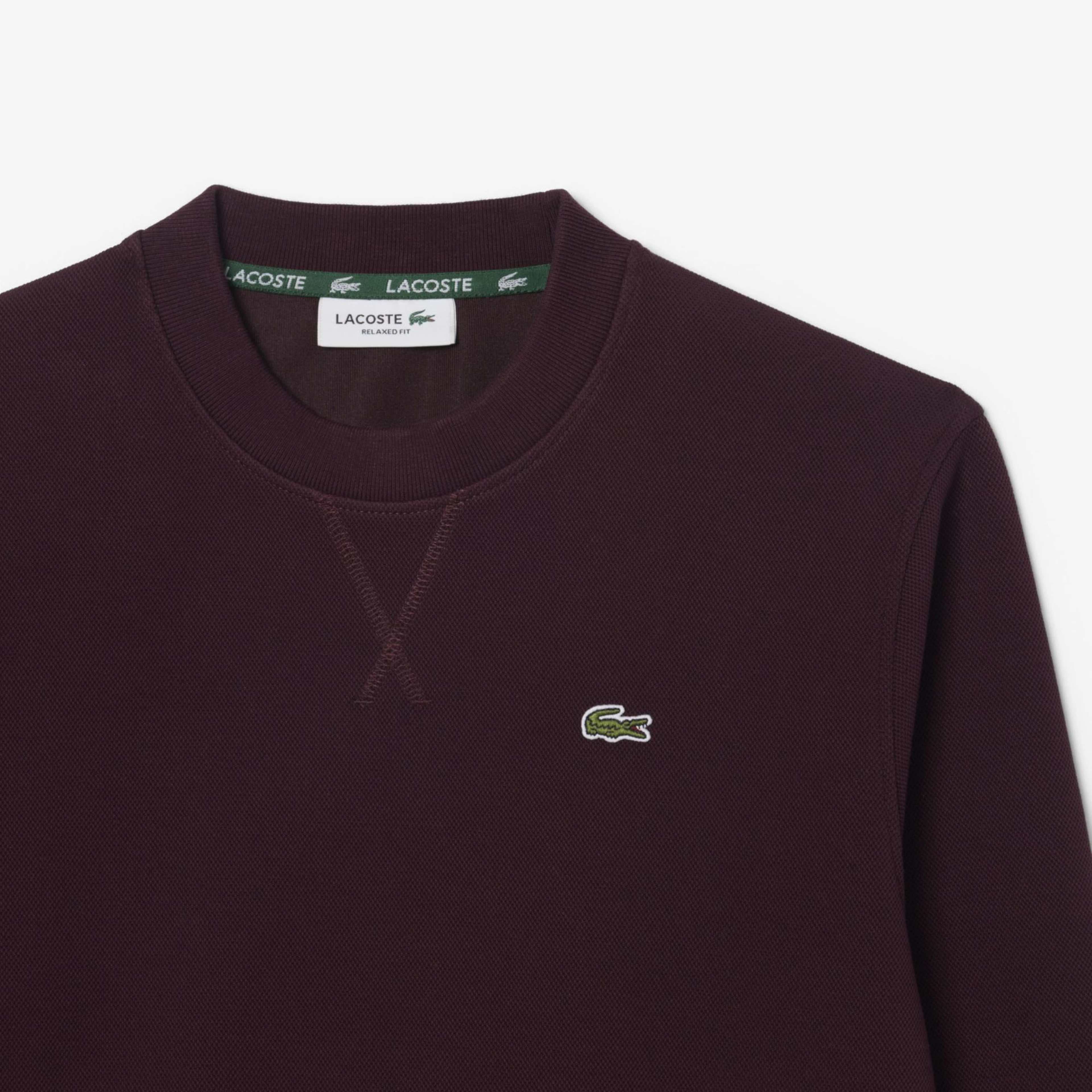 Kadın Relaxed Fit Bisiklet Yaka Bordo Sweatshirt