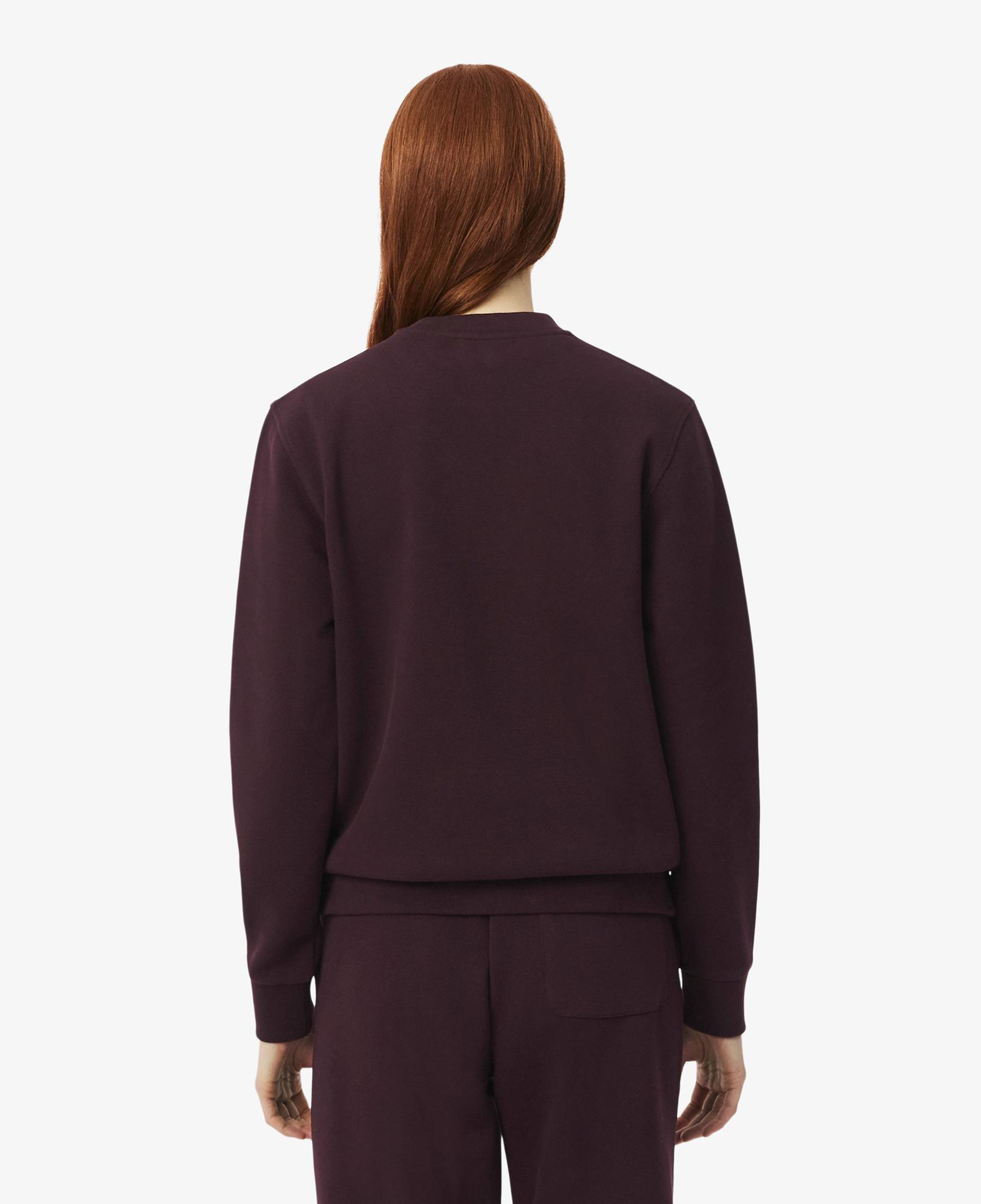 Kadın Relaxed Fit Bisiklet Yaka Bordo Sweatshirt